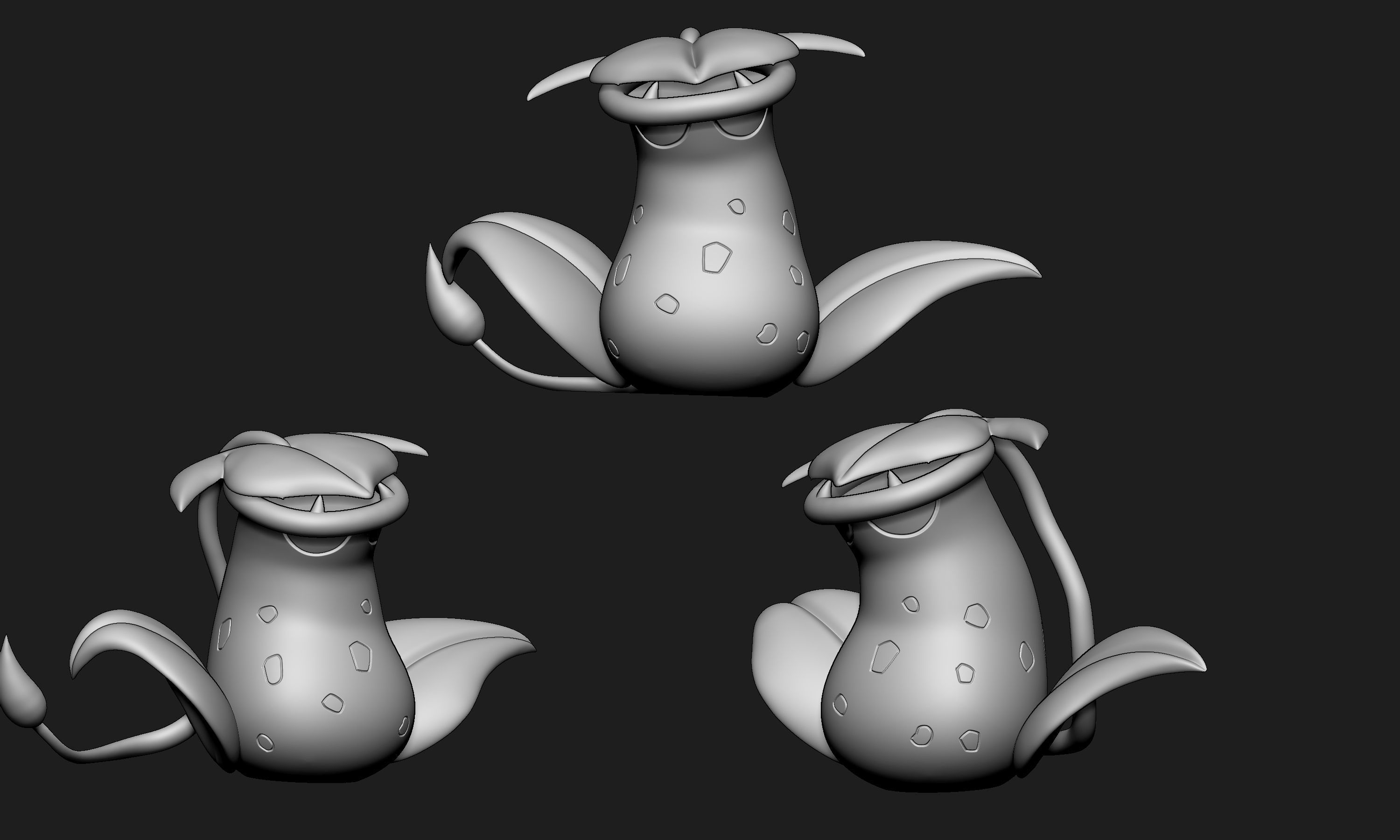 Pokemon - Bellsprout Weepinbell and Victreebel with 2 poses 3D print model_23