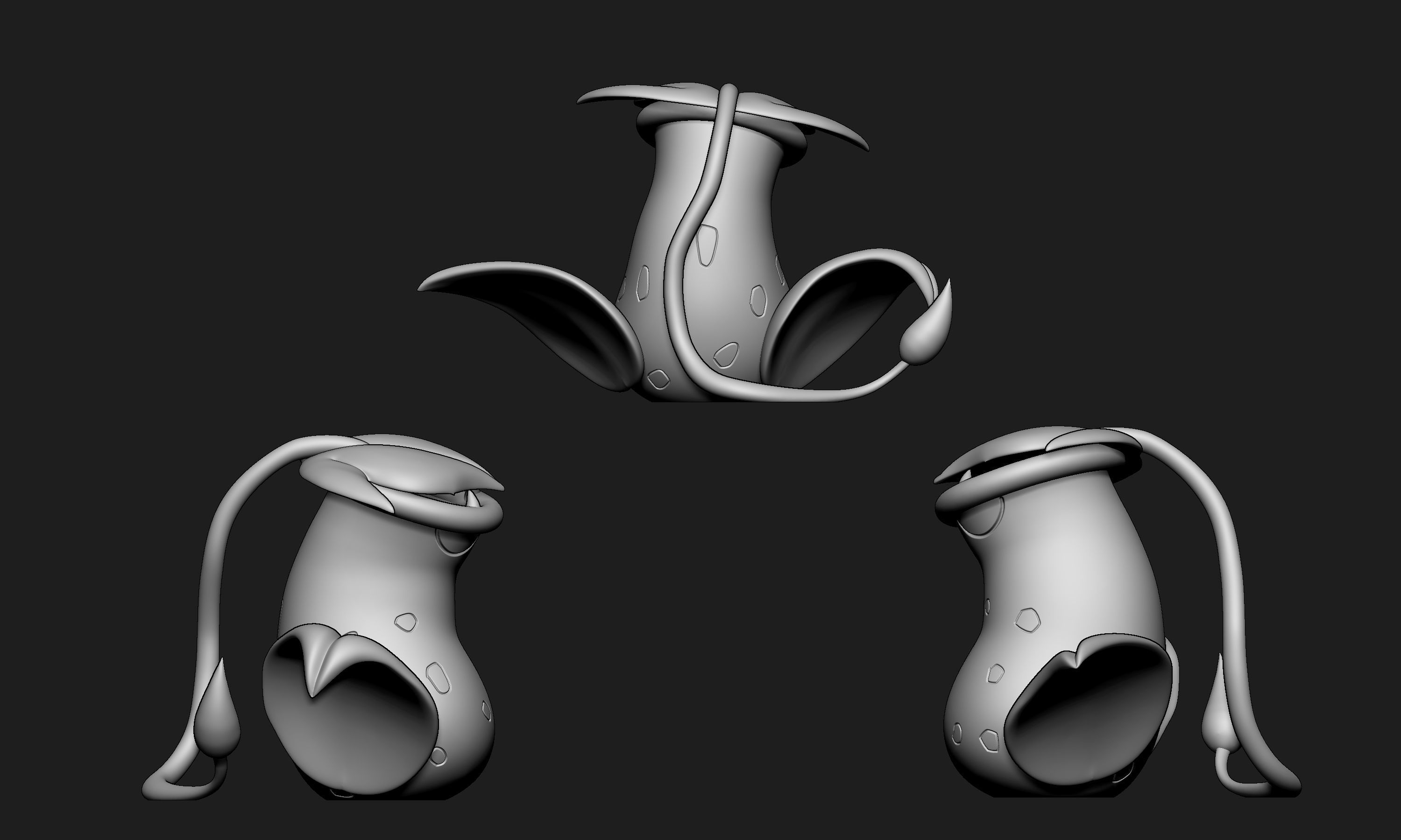 Pokemon - Bellsprout Weepinbell and Victreebel with 2 poses 3D print model_20