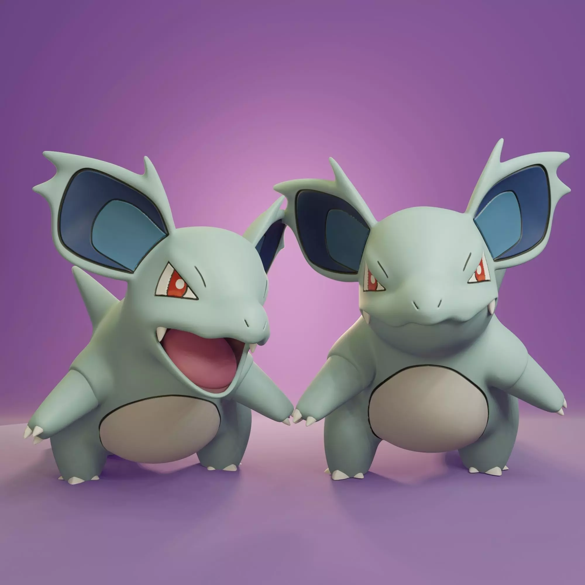 Pokemon - Nidorina with 2 poses 3D print model