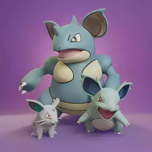 Pokemon - Female Nidoran Nidorina and Nidoqueen with 2 poses