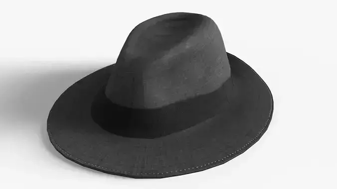 Game Ready Fedora Hat Low-poly 3D model