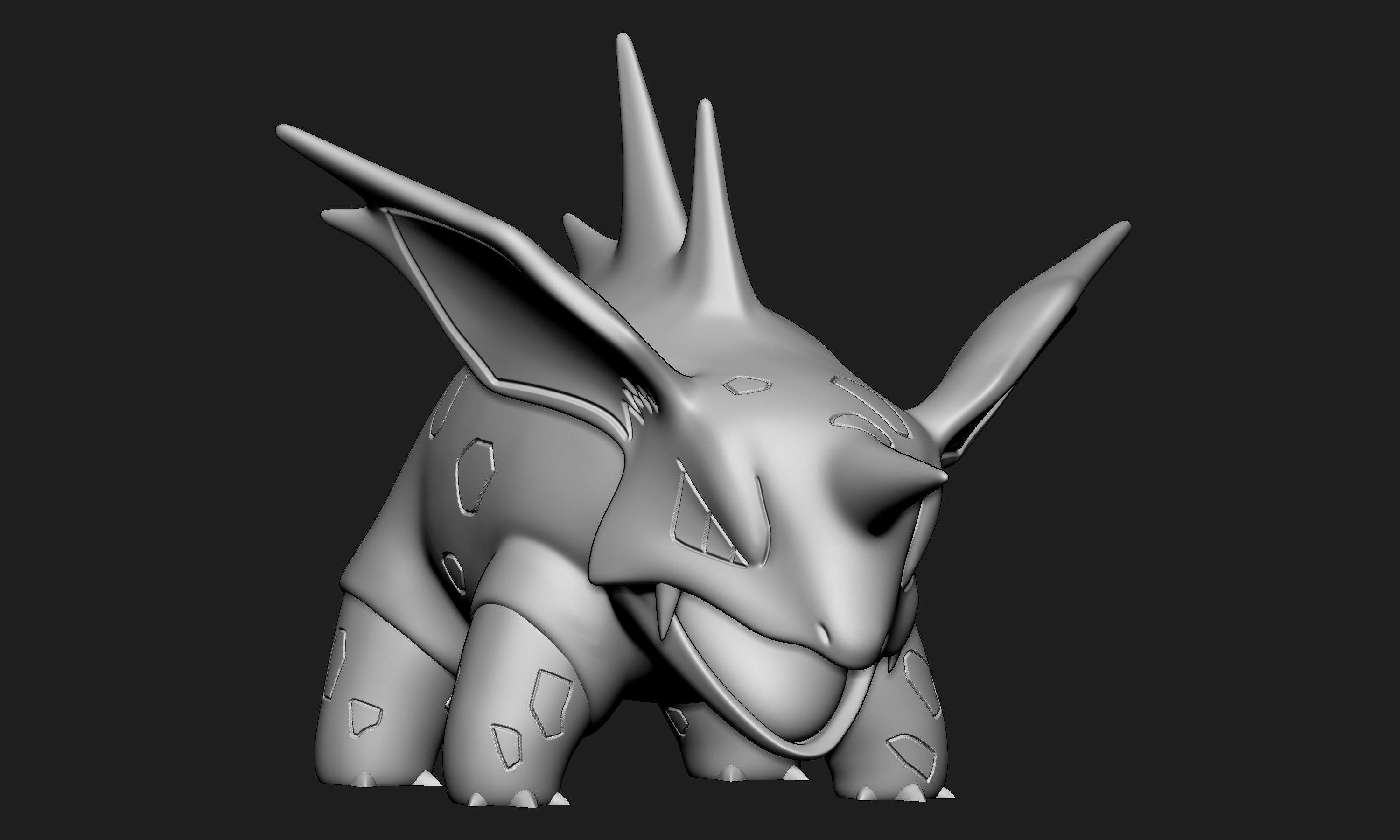 Pokemon - Nidoran Male Nidorino and Nidoking with 2 poses 3D print model_17