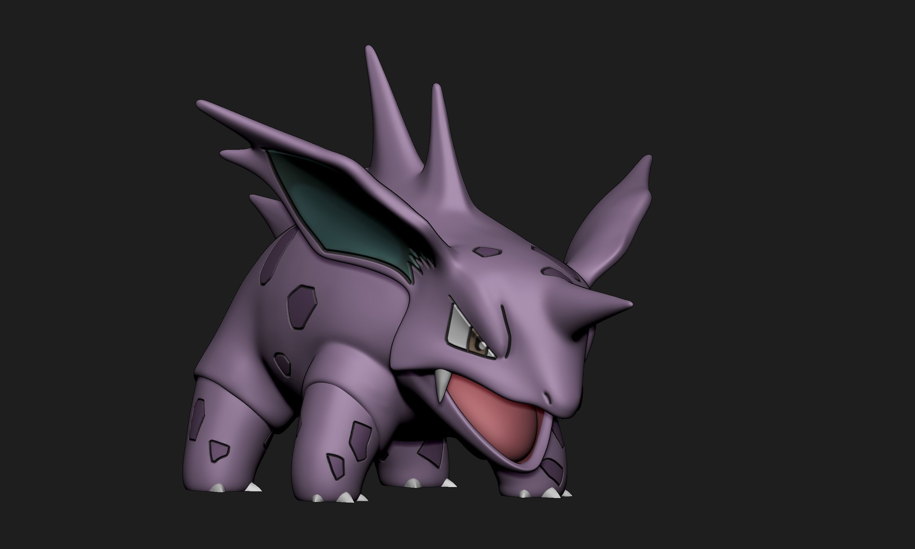Pokemon - Nidoran Male Nidorino and Nidoking with 2 poses 3D print model_12