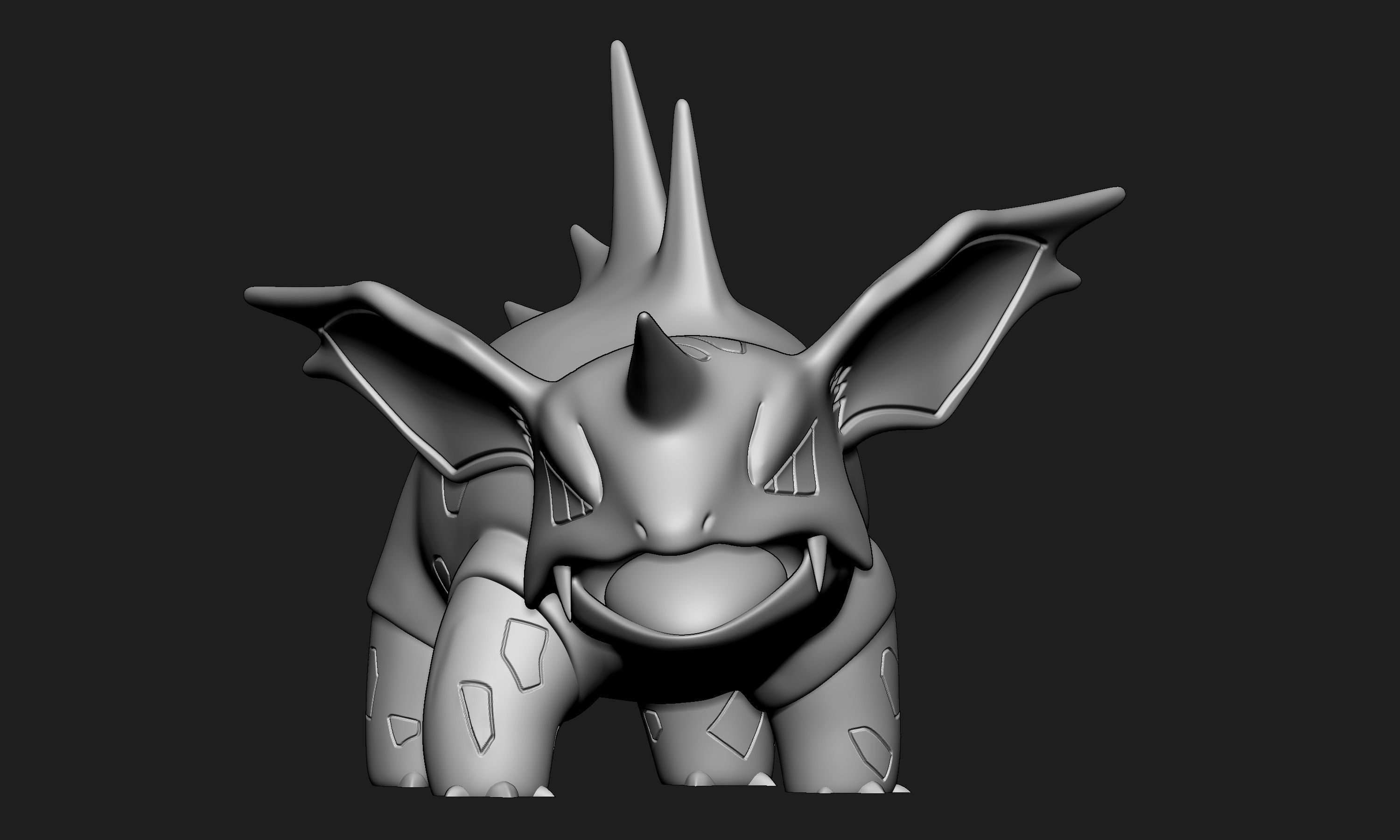 Pokemon - Nidoran Male Nidorino and Nidoking with 2 poses 3D print model_11