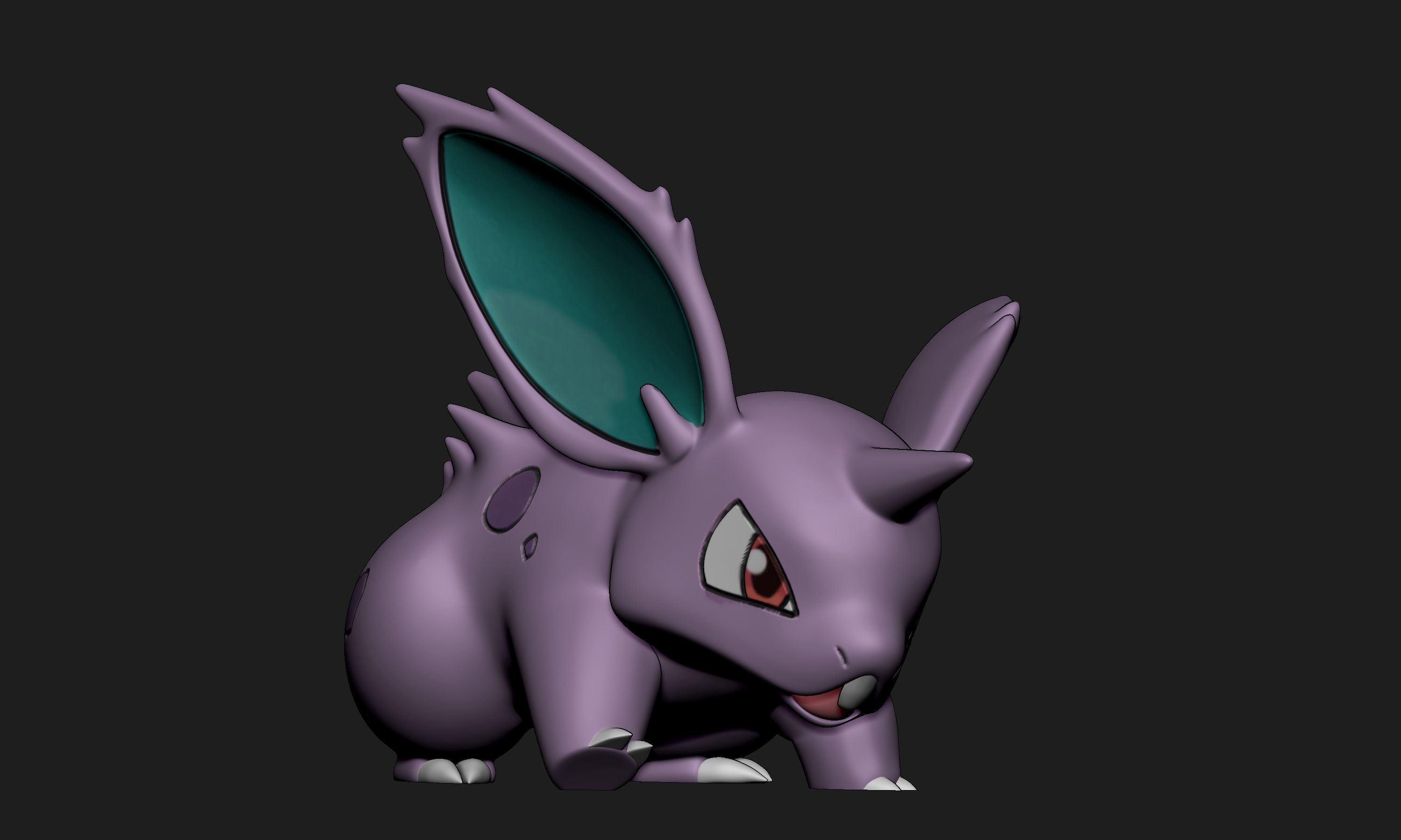 Pokemon - Nidoran Male Nidorino and Nidoking with 2 poses 3D print model_2