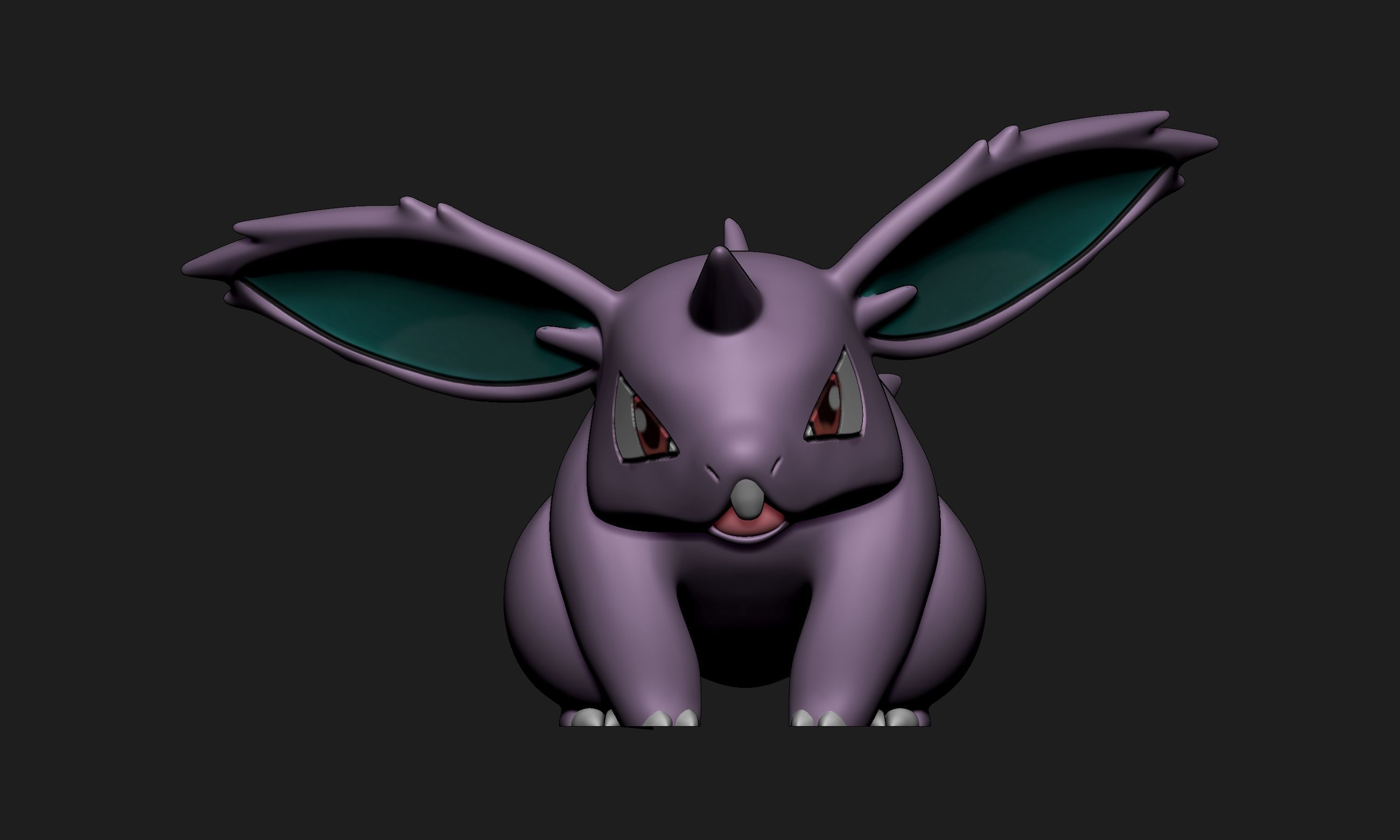 Pokemon - Nidoran Male Nidorino and Nidoking with 2 poses 3D print model_6
