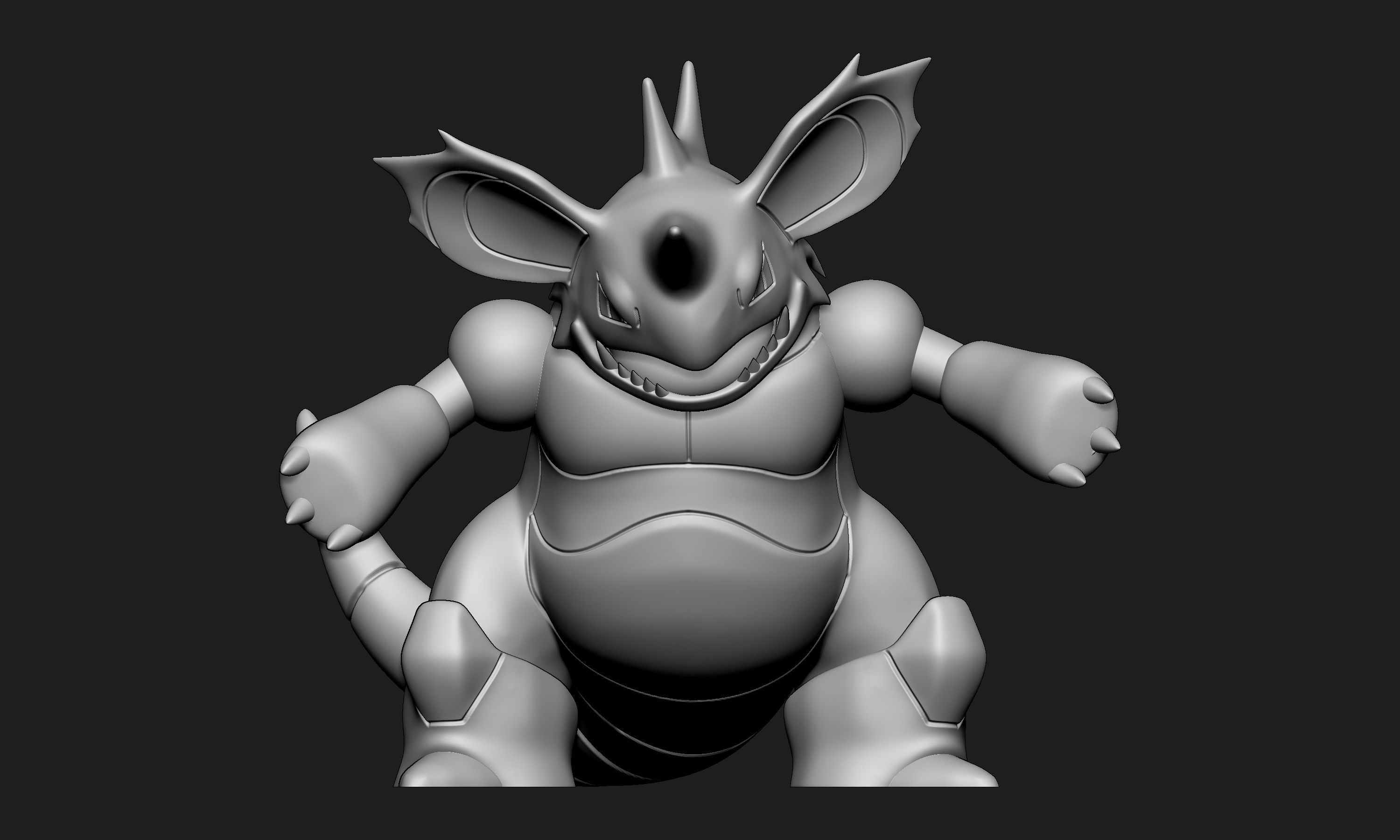 Pokemon - Nidoran Male Nidorino and Nidoking with 2 poses 3D print model_22