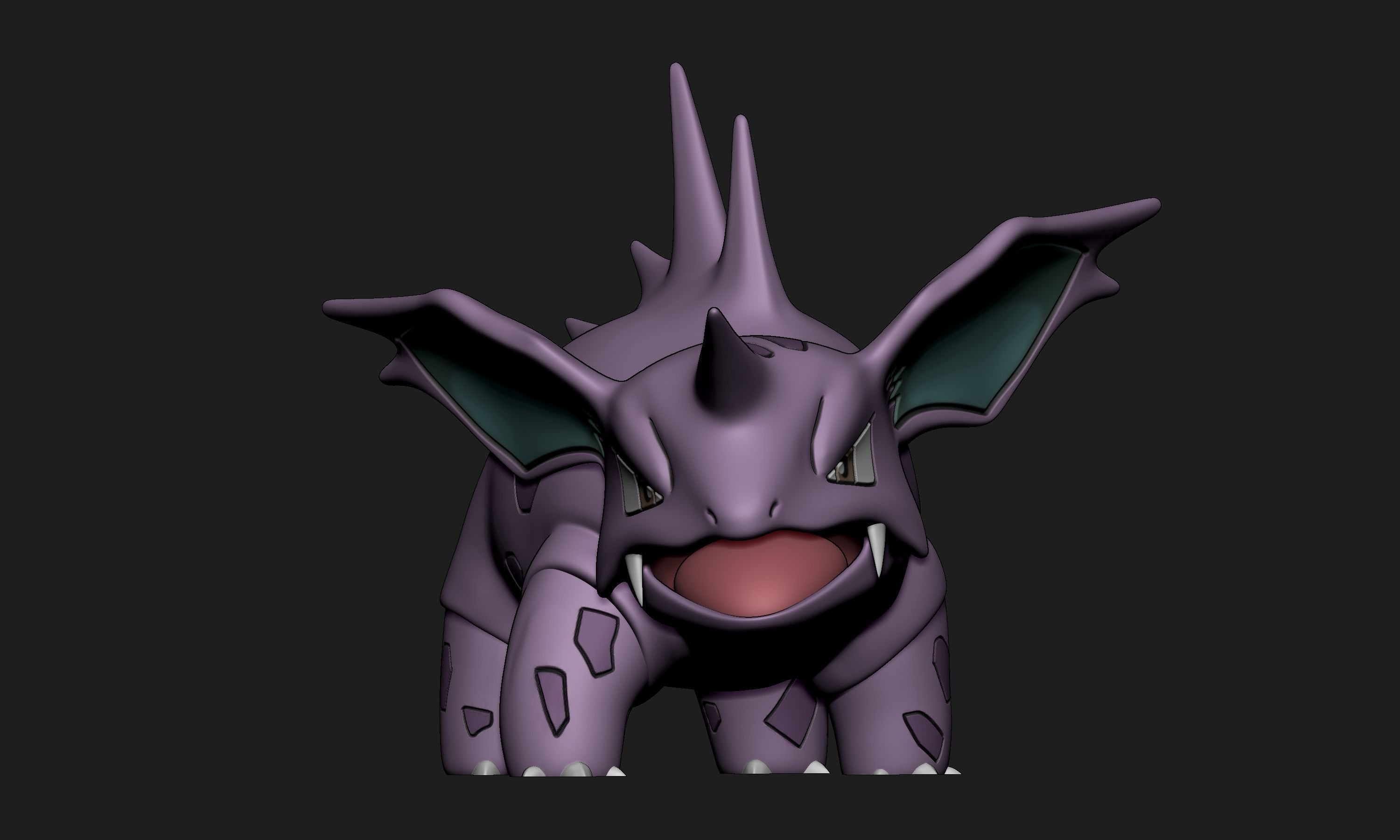 Pokemon - Nidoran Male Nidorino and Nidoking with 2 poses 3D print model_13