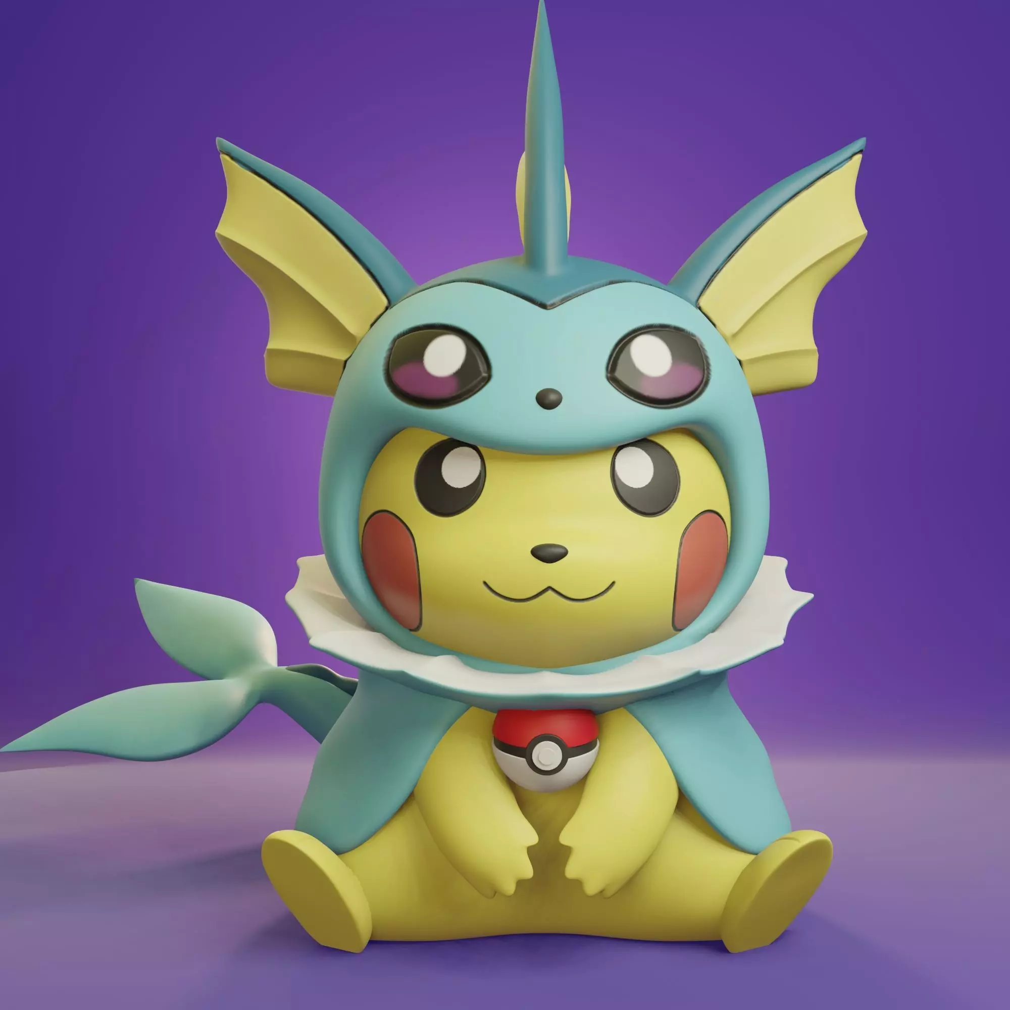 Pokemon - Pikachu Cosplay Vaporeon Free 3D print model