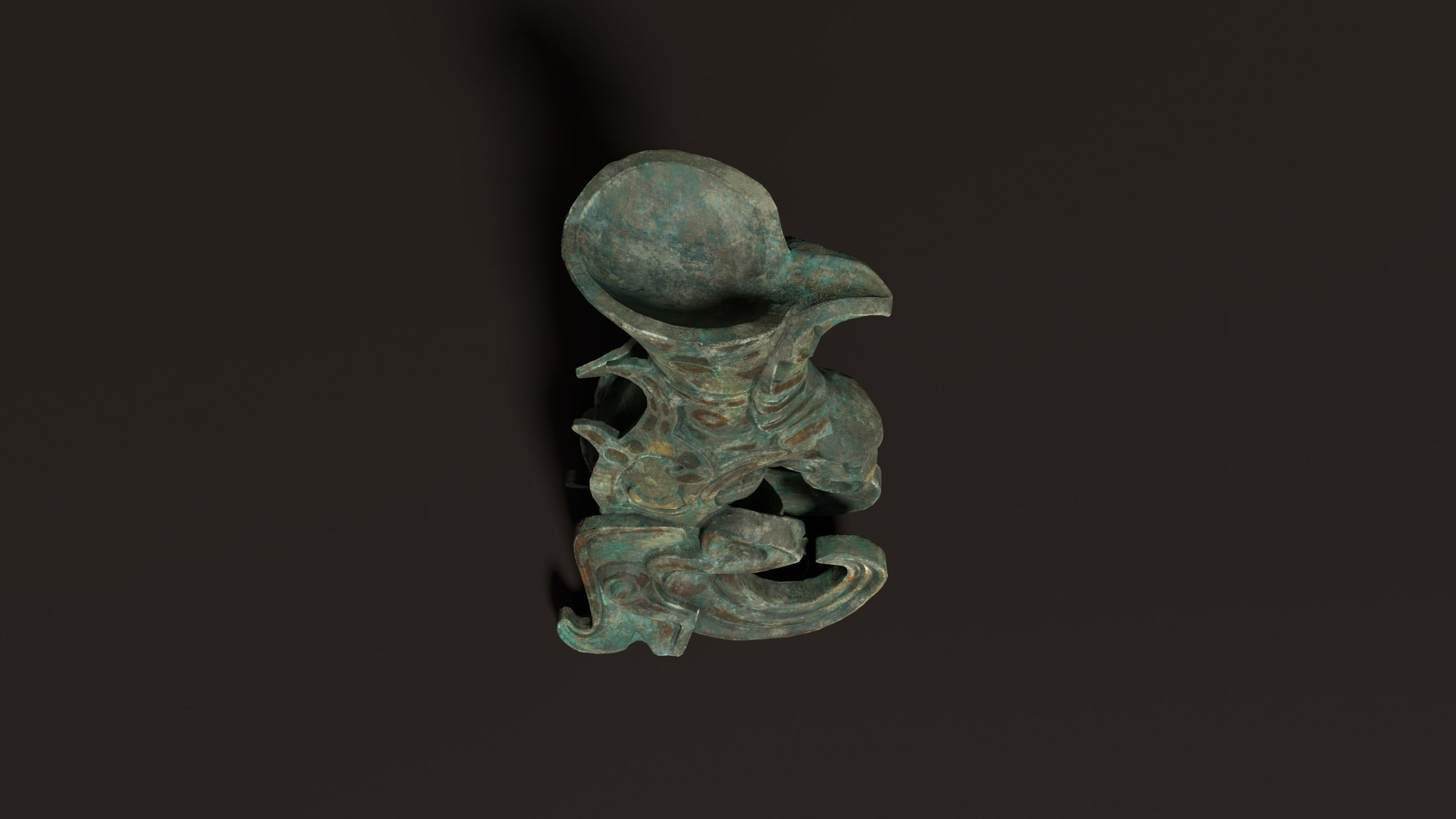 3D Antique Chinese Statue Low-poly 3D model_4