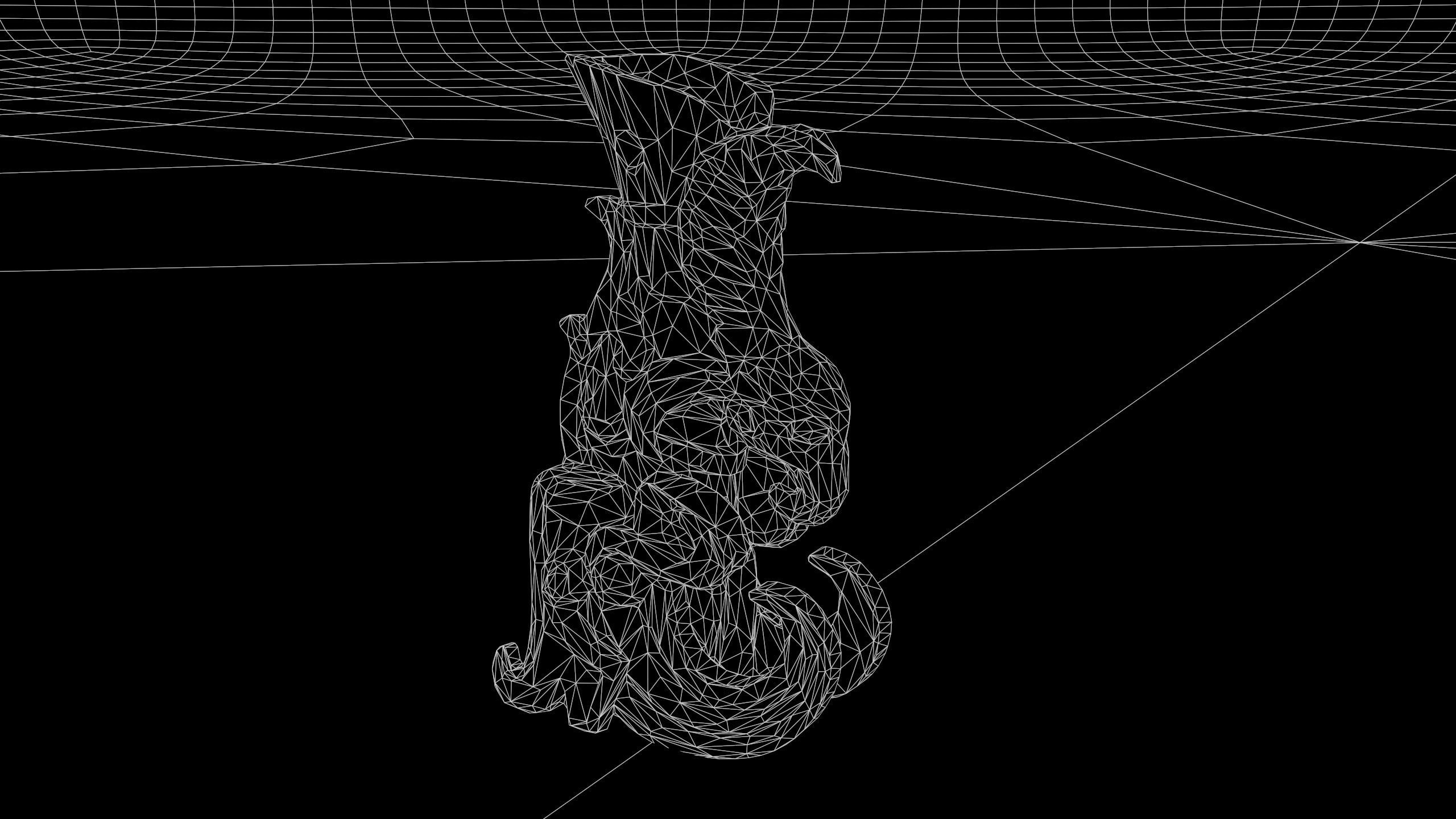 3D Antique Chinese Statue Low-poly 3D model_6