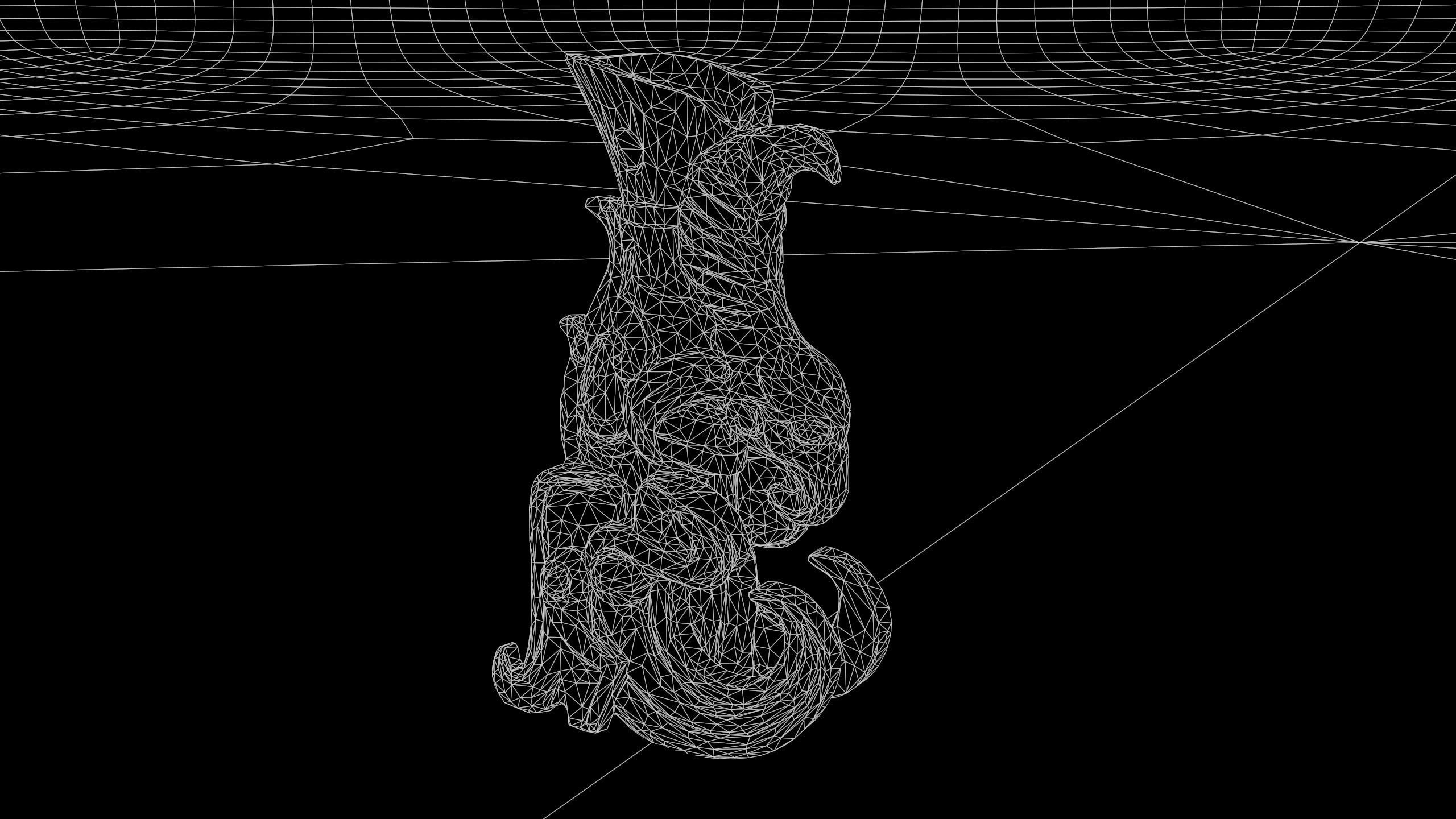 3D Antique Chinese Statue Low-poly 3D model_7