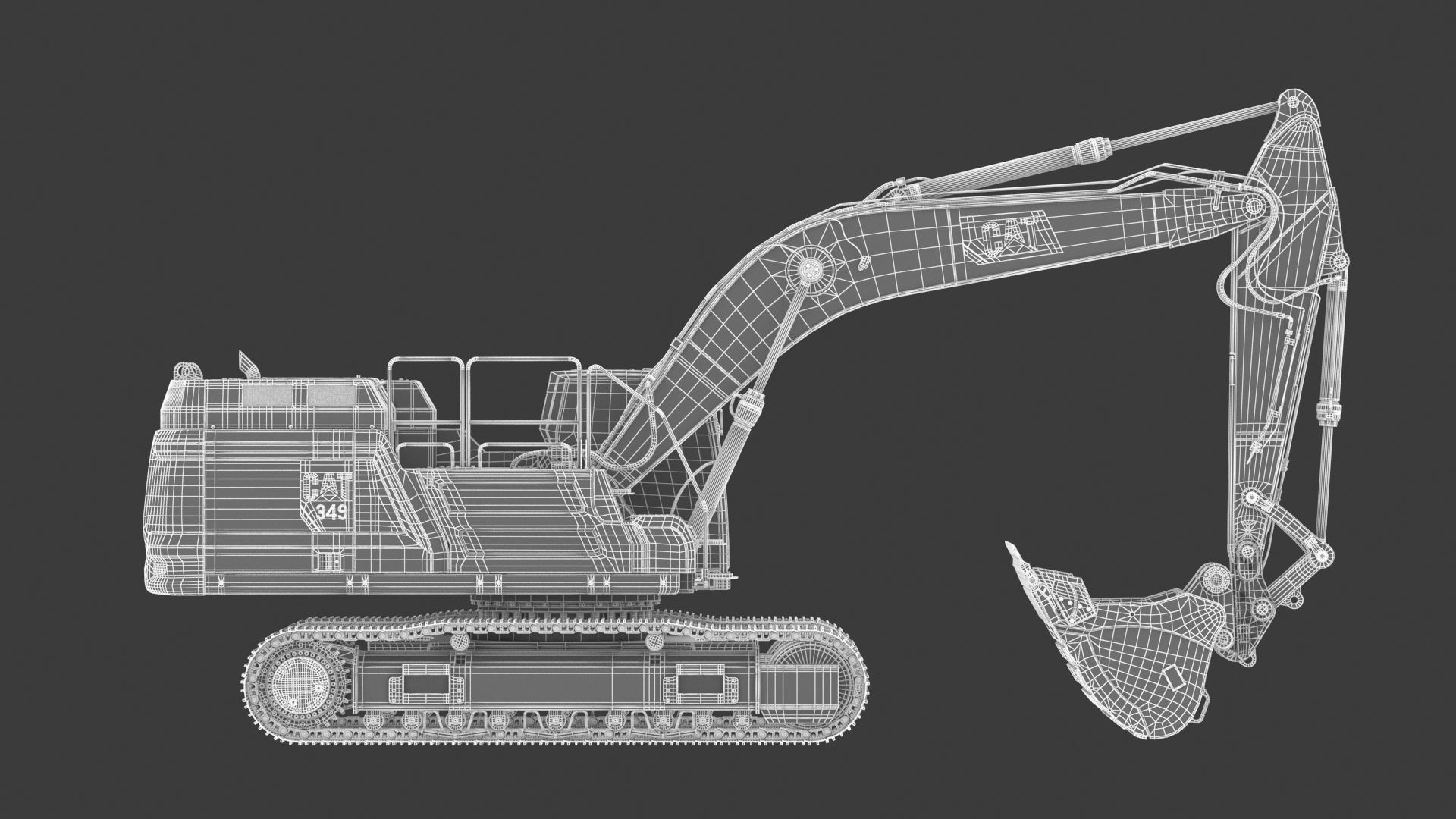 CAT 349 Hydraulic Excavator 3D model_24