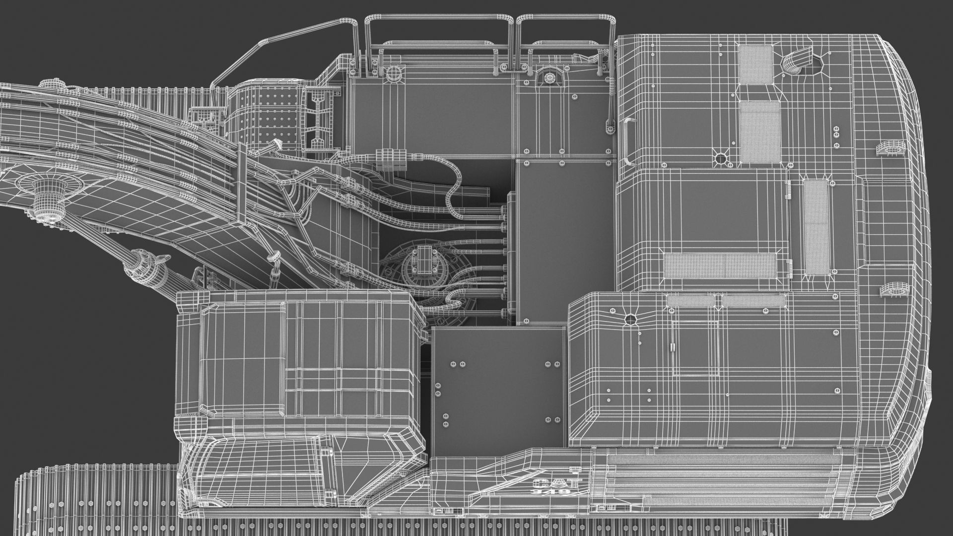 CAT 349 Hydraulic Excavator 3D model_40