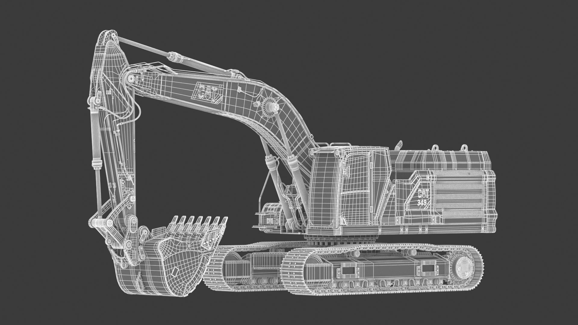 CAT 349 Hydraulic Excavator 3D model_21
