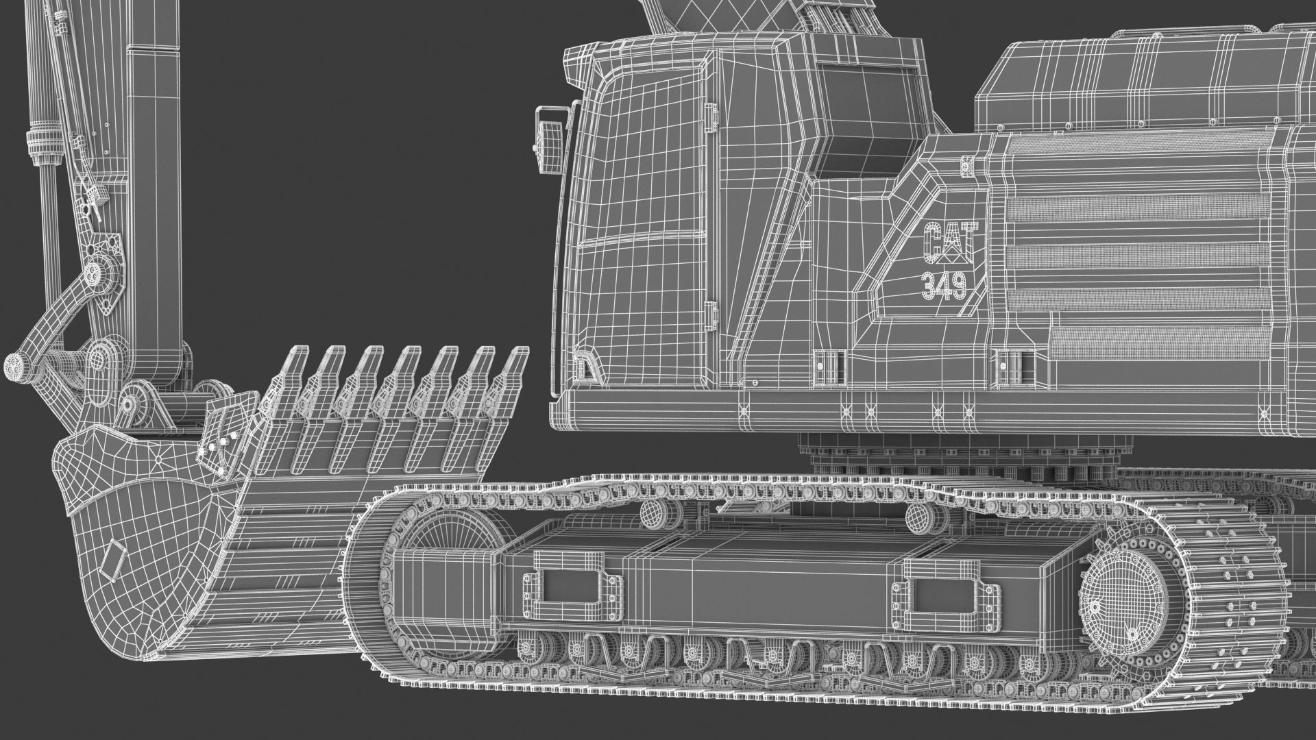 CAT 349 Hydraulic Excavator 3D model_37