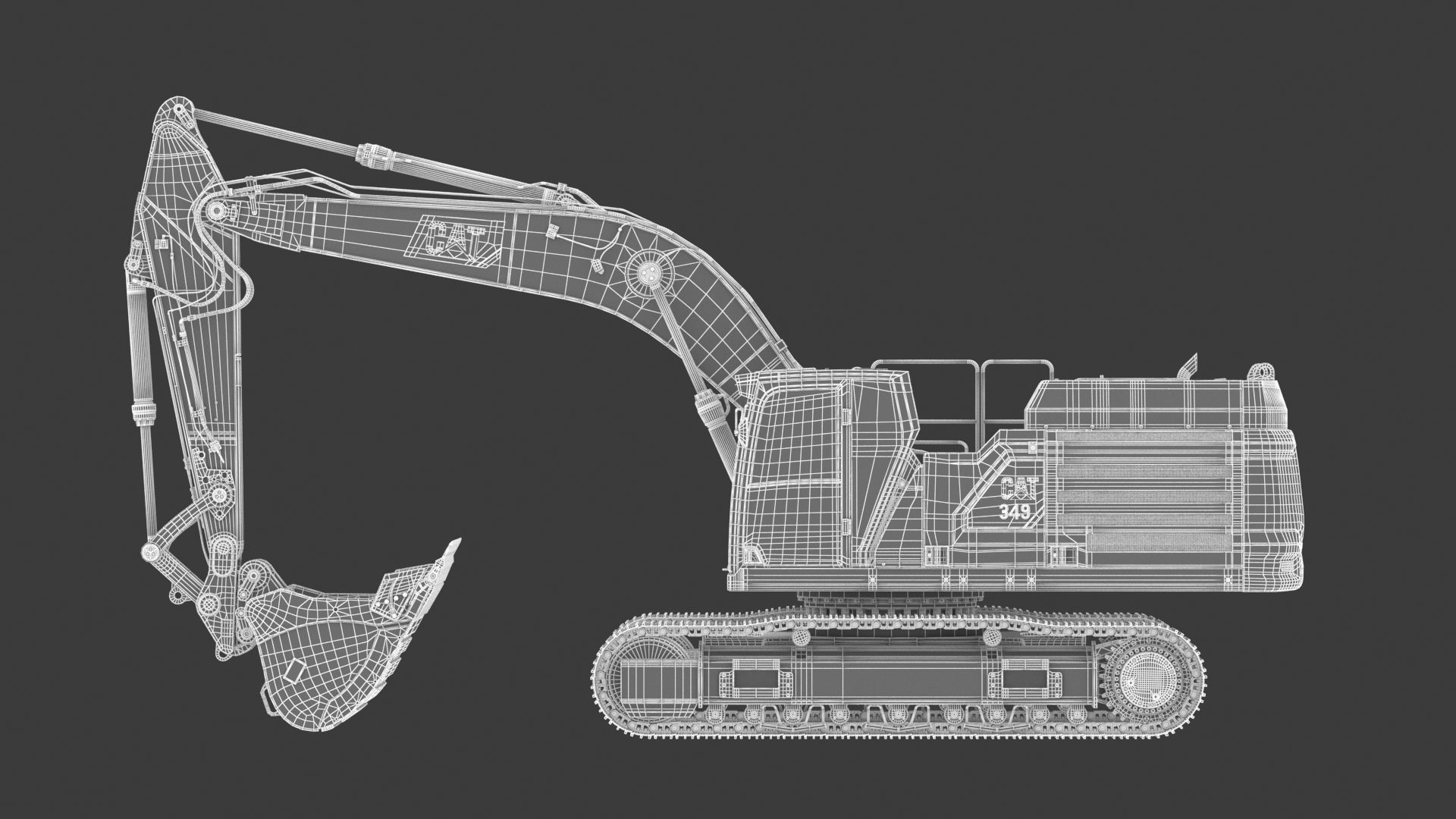 CAT 349 Hydraulic Excavator 3D model_28