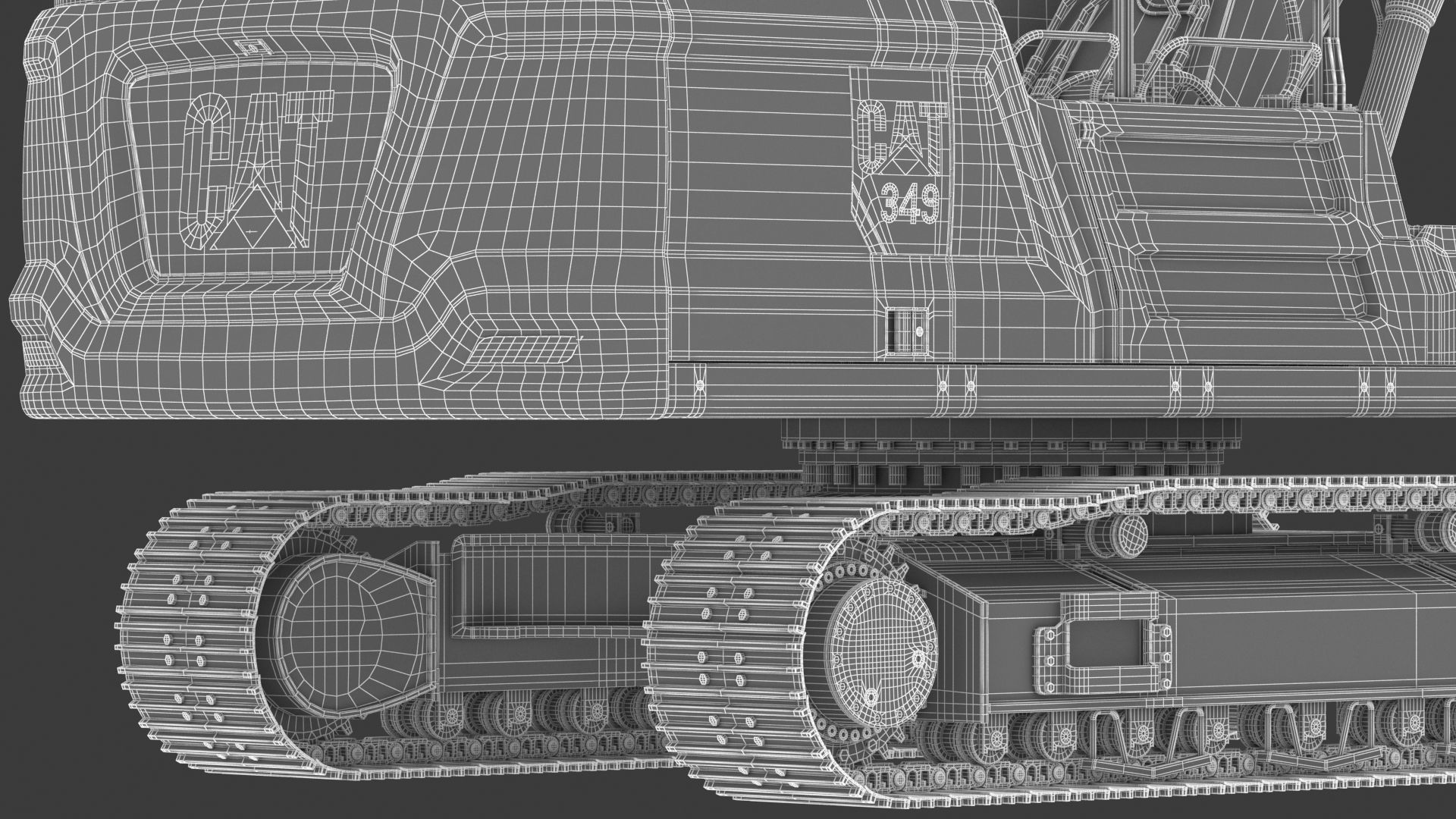 CAT 349 Hydraulic Excavator 3D model_35