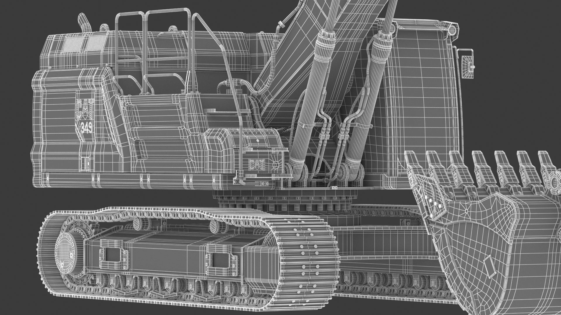 CAT 349 Hydraulic Excavator 3D model_33