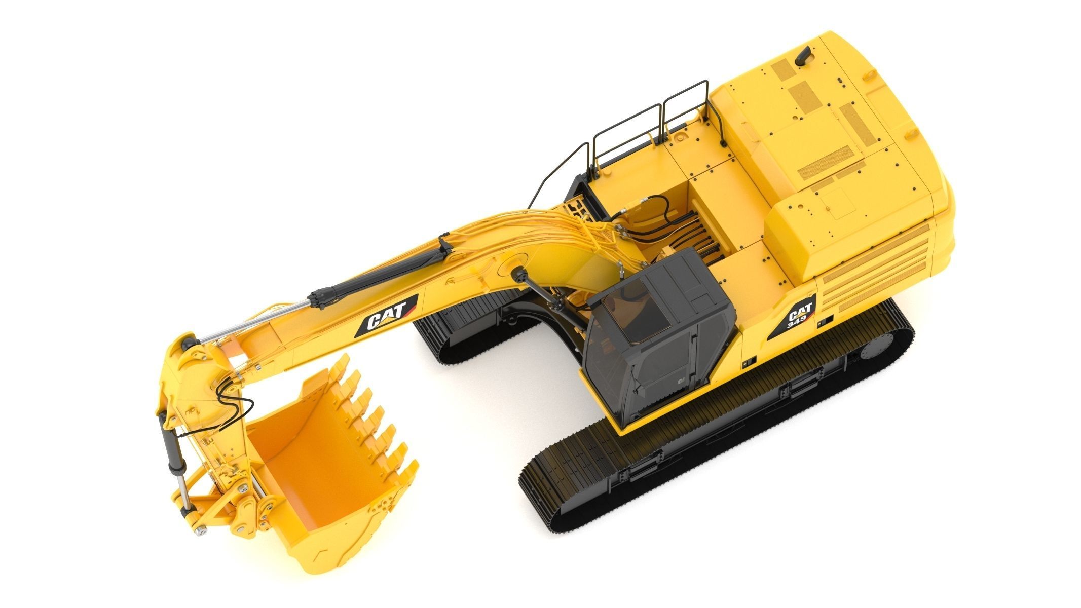 CAT 349 Hydraulic Excavator 3D model_8