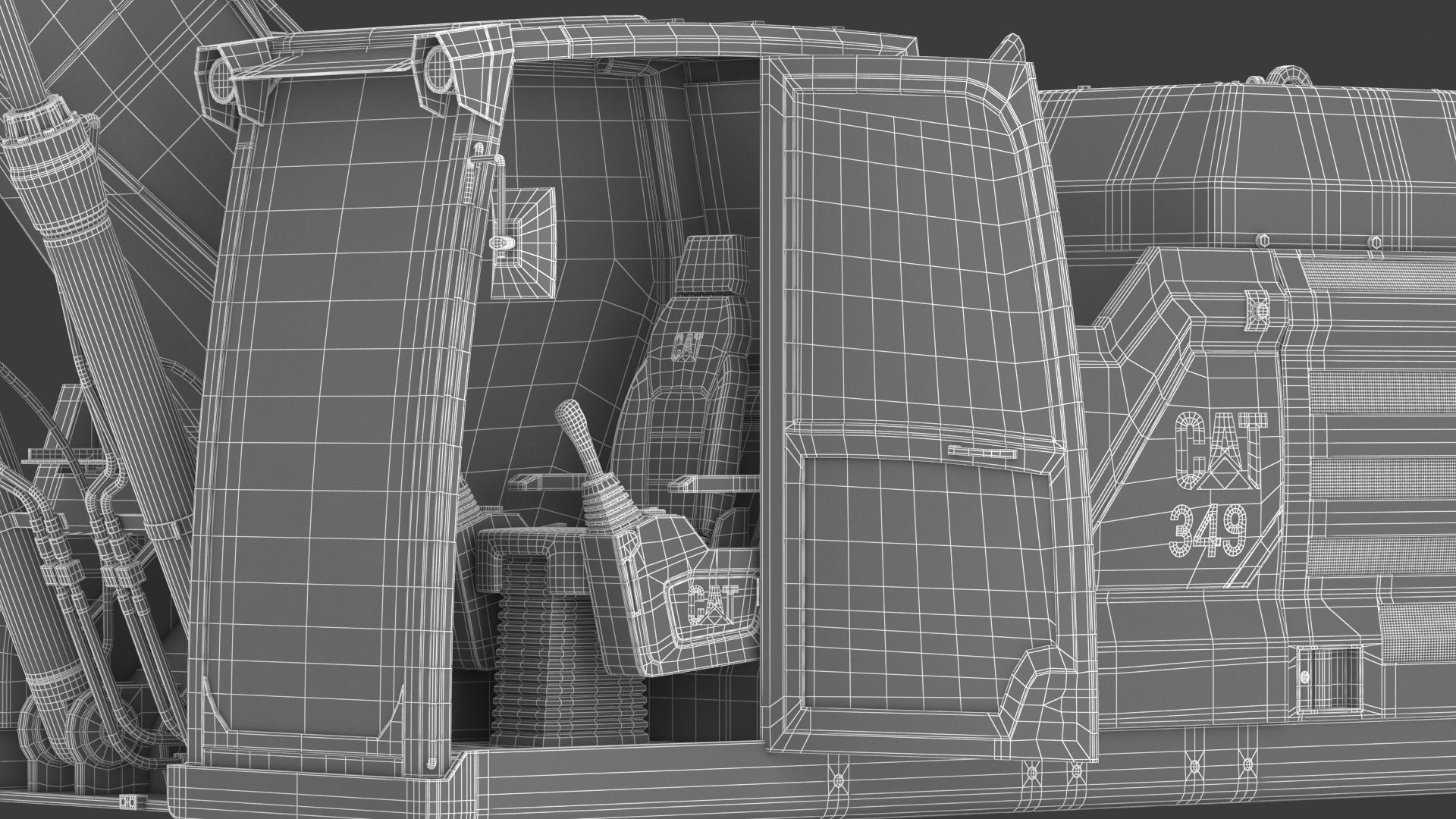 CAT 349 Hydraulic Excavator 3D model_41