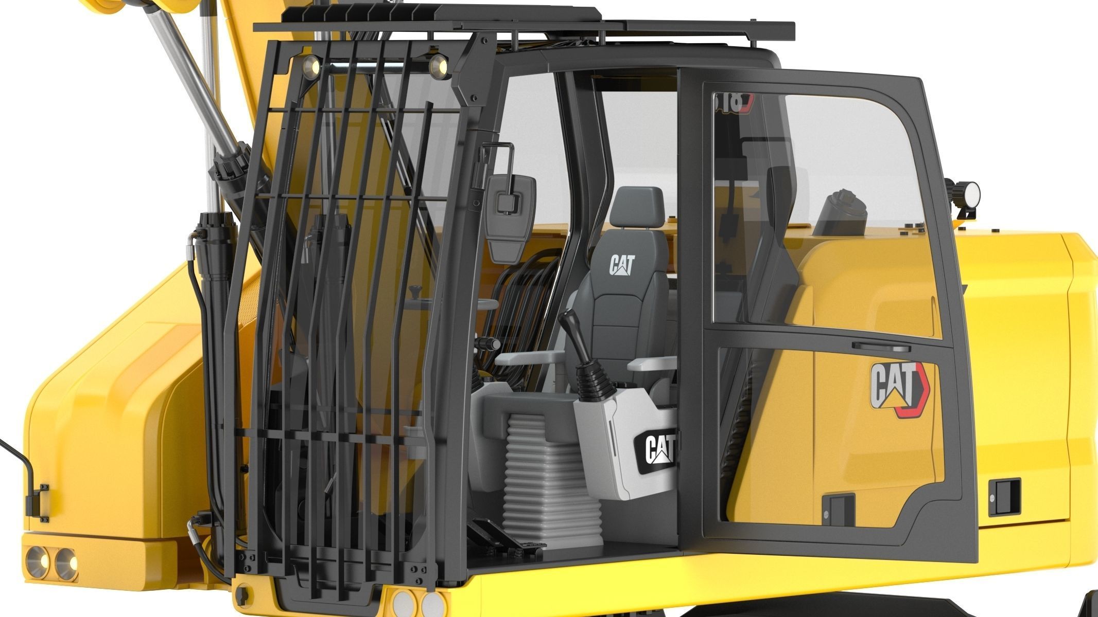 CAT M318 Wheel Excavator 3D model_20