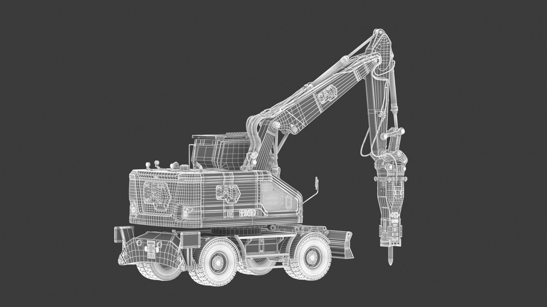 CAT M318 Wheel Excavator 3D model_25