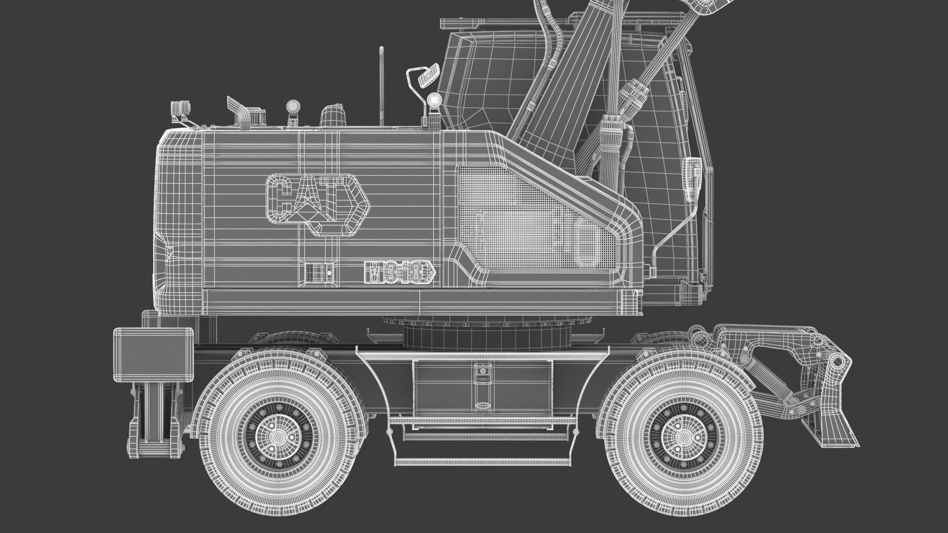 CAT M318 Wheel Excavator 3D model_34