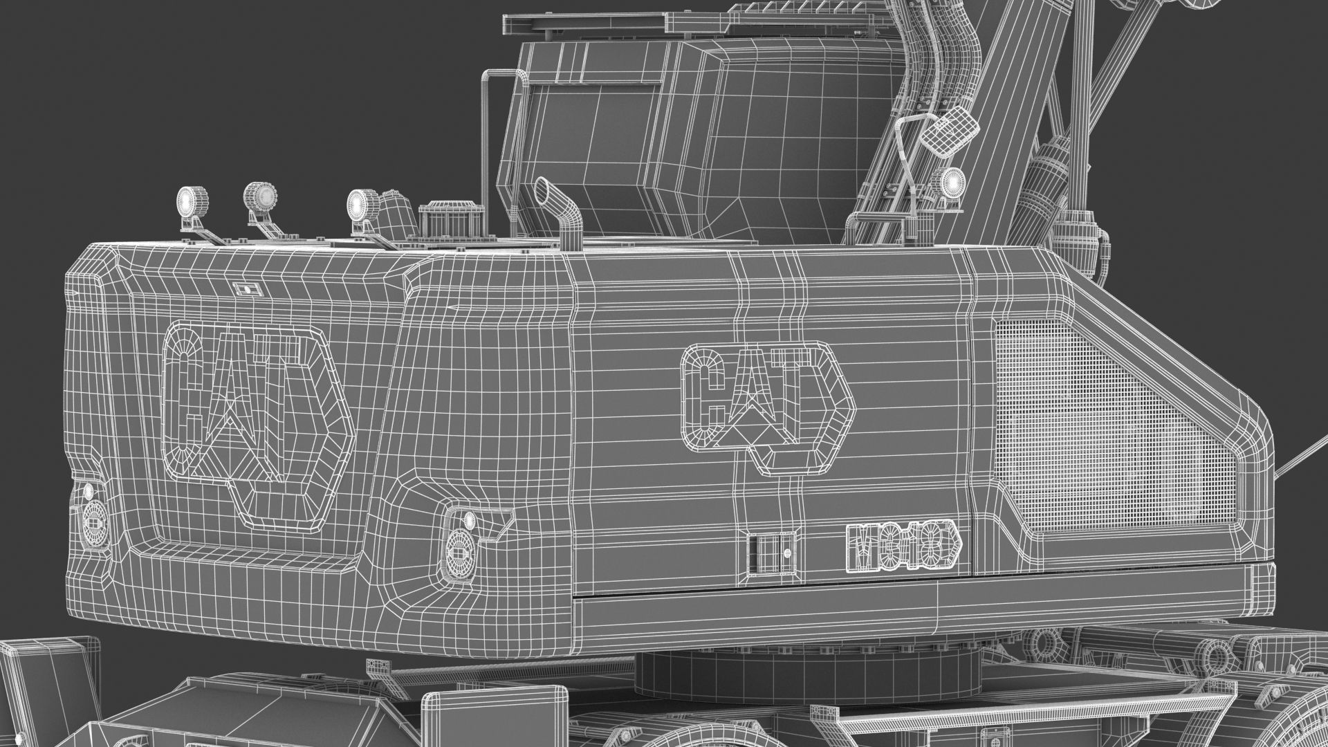 CAT M318 Wheel Excavator 3D model_35