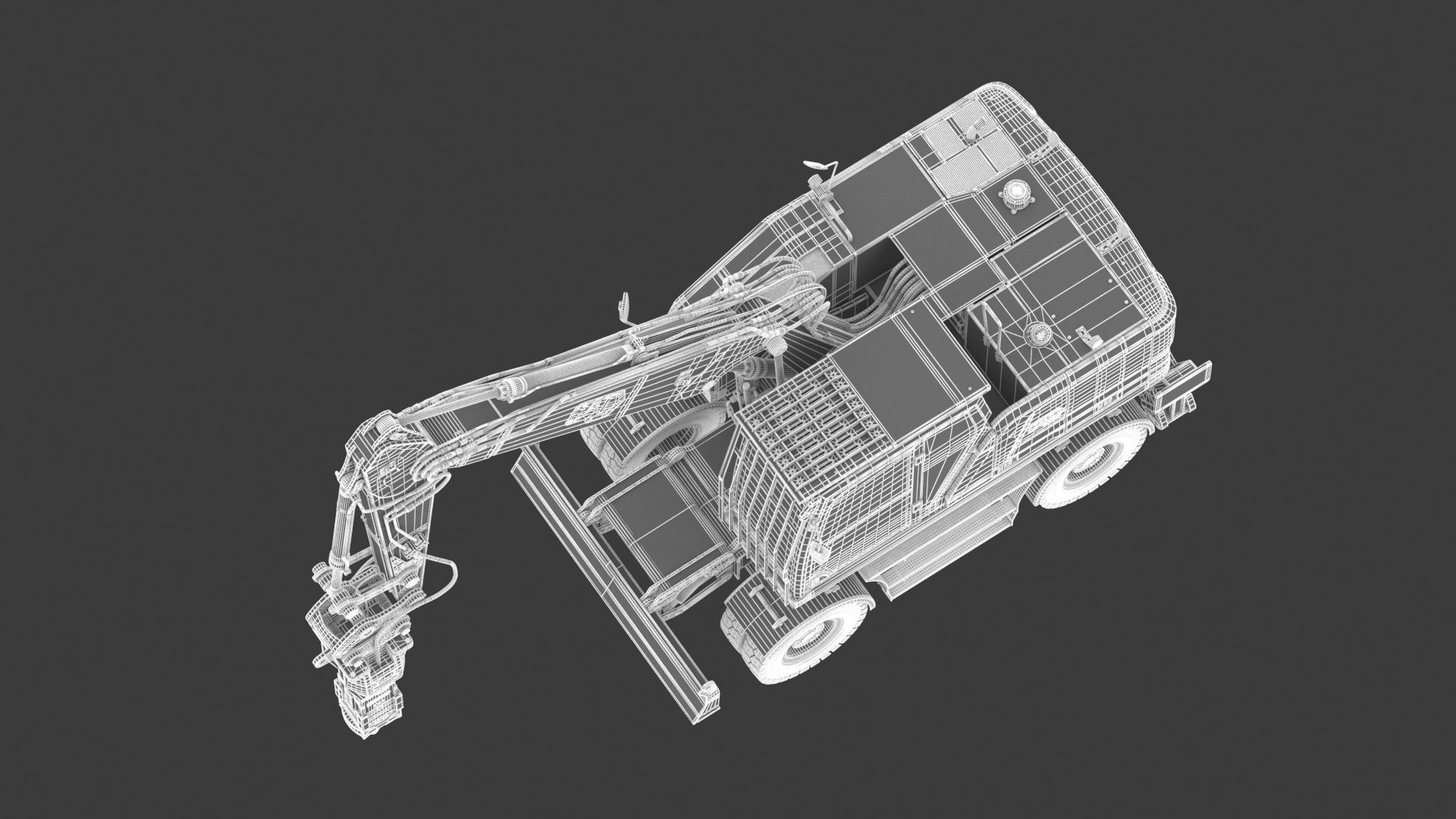 CAT M318 Wheel Excavator 3D model_29