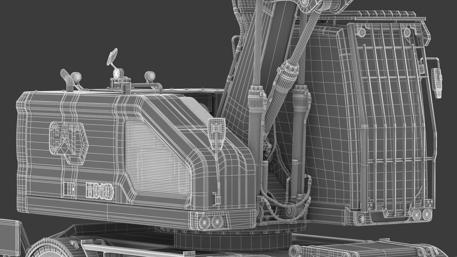 CAT M318 Wheel Excavator 3D model_33