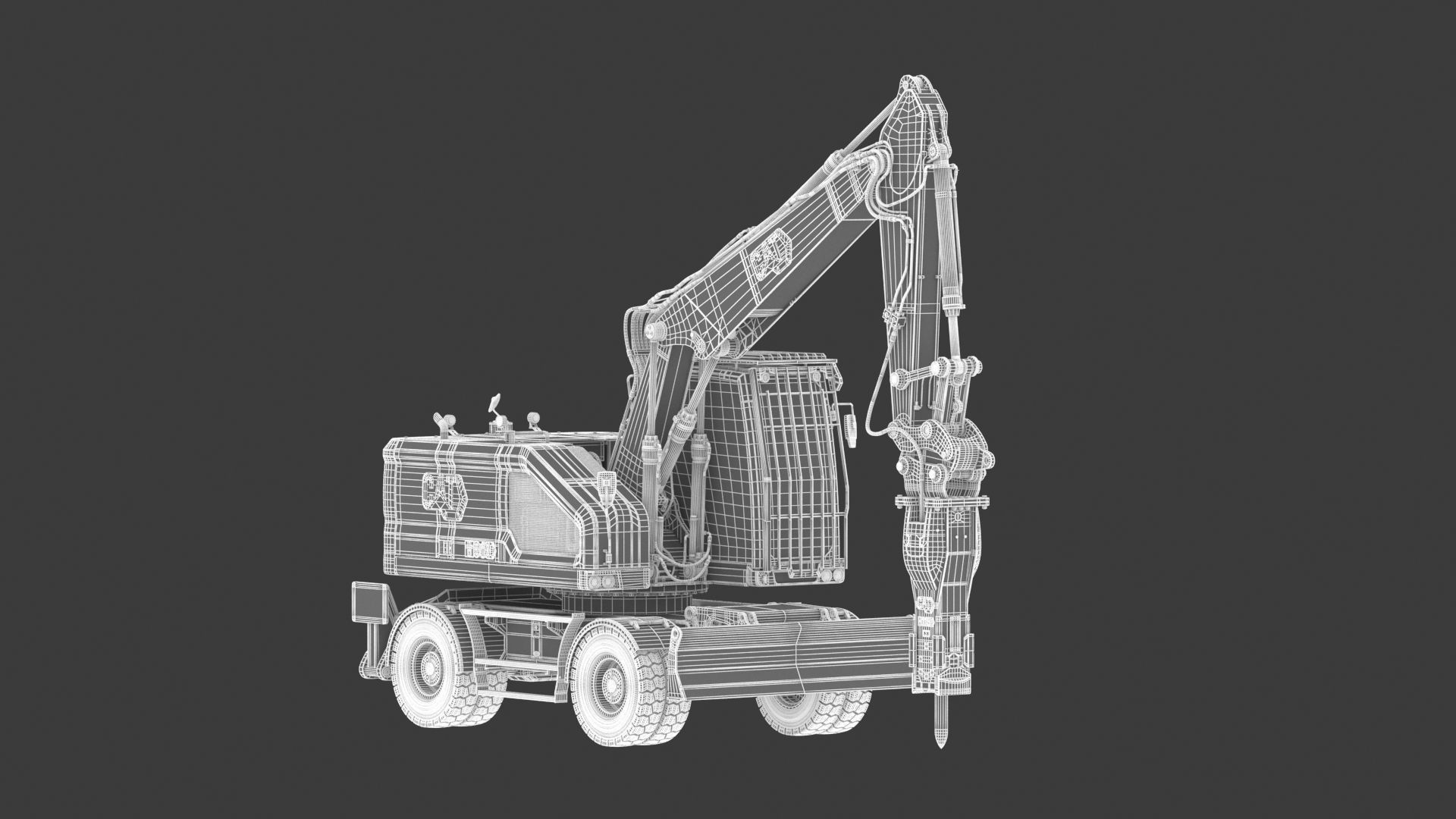 CAT M318 Wheel Excavator 3D model_23