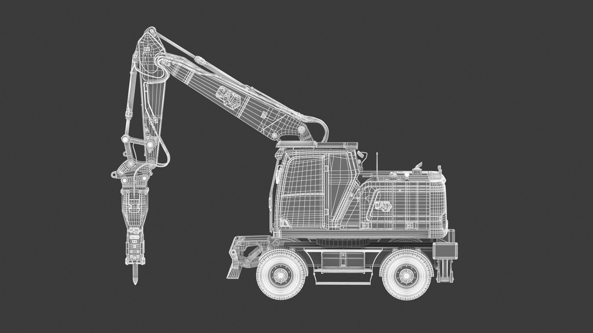CAT M318 Wheel Excavator 3D model_28