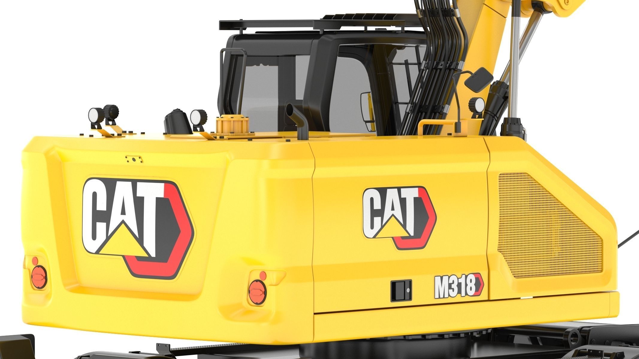 CAT M318 Wheel Excavator 3D model_14