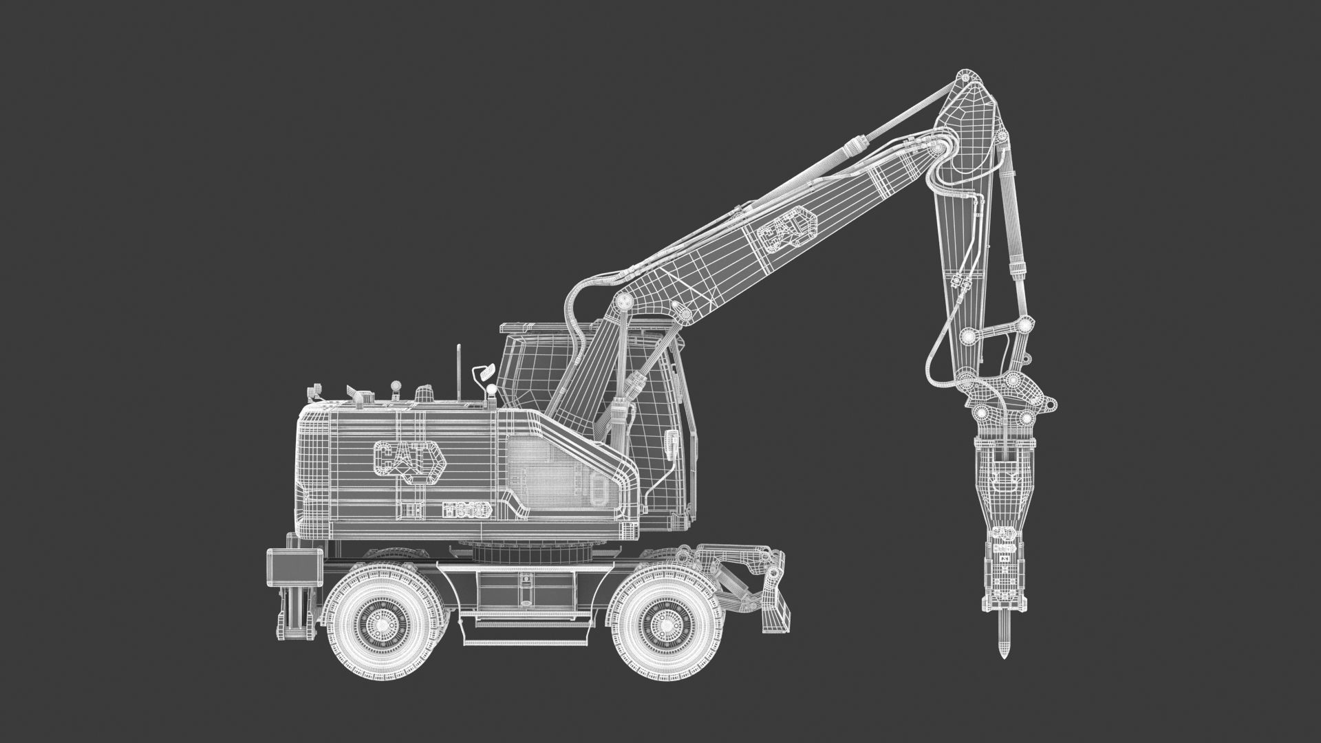 CAT M318 Wheel Excavator 3D model_24