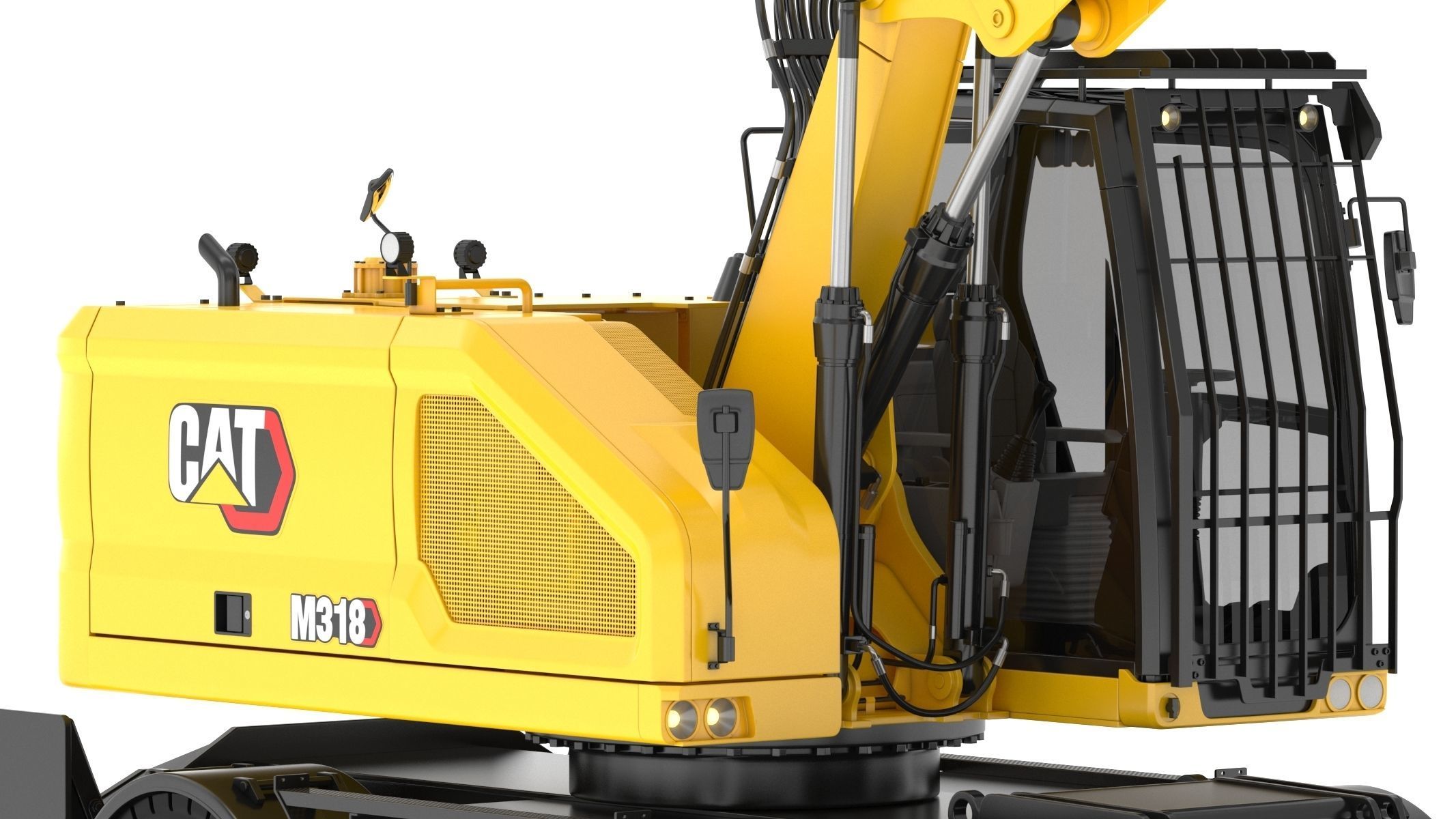 CAT M318 Wheel Excavator 3D model_12