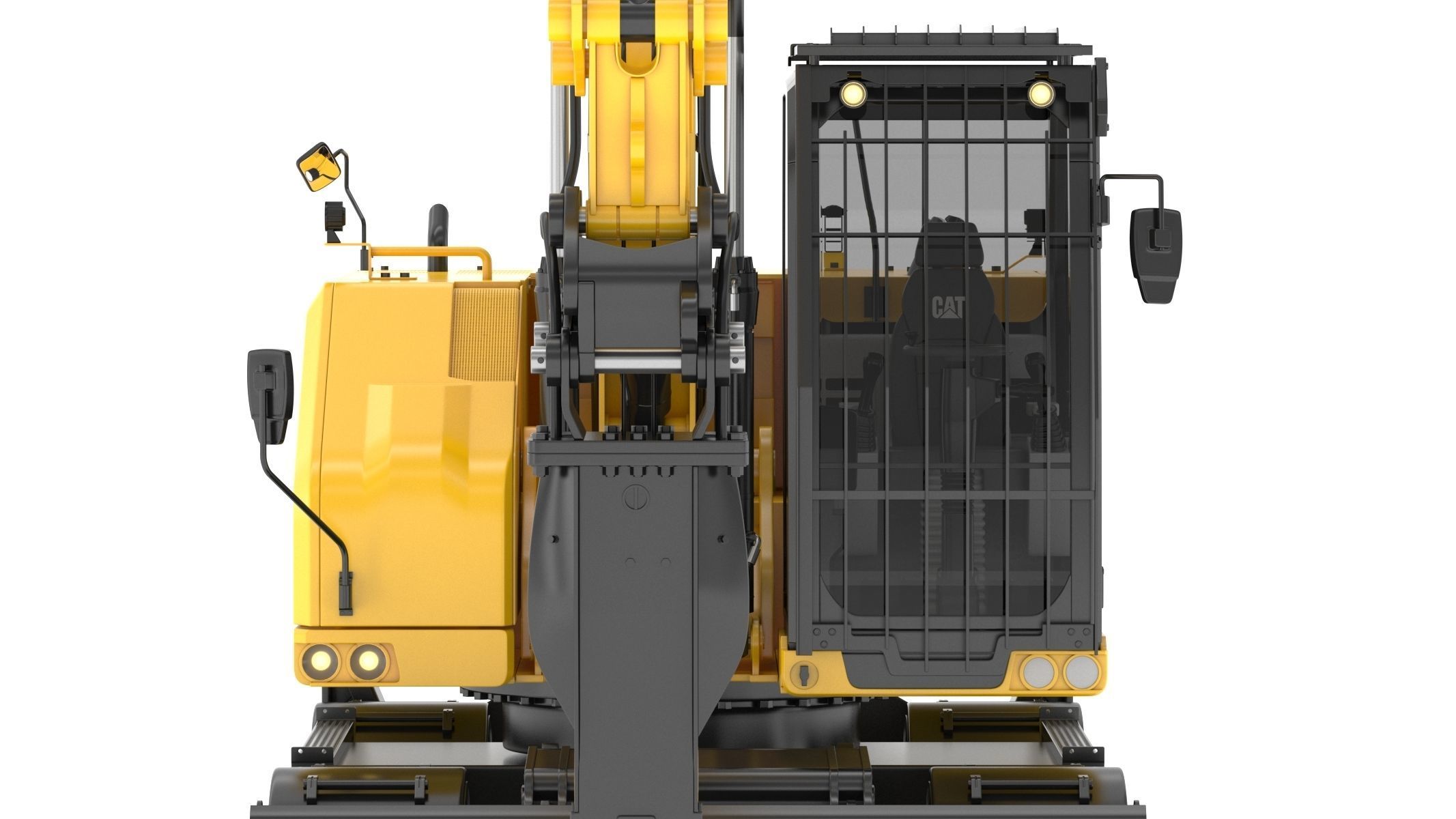 CAT M318 Wheel Excavator 3D model_11