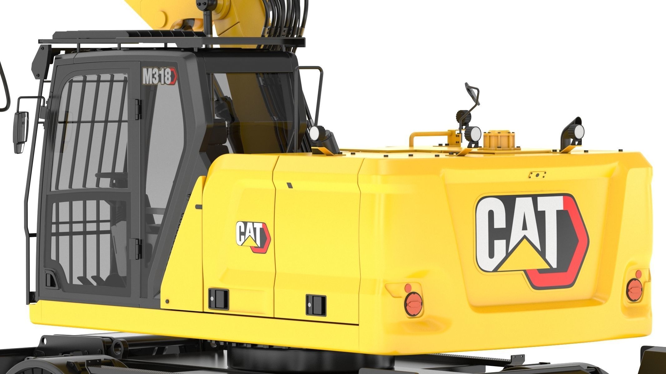 CAT M318 Wheel Excavator 3D model_16