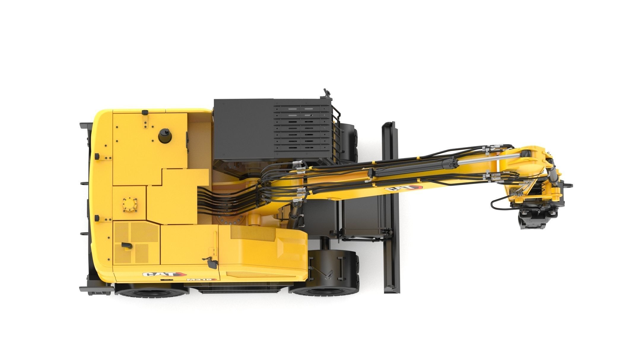 CAT M318 Wheel Excavator 3D model_9