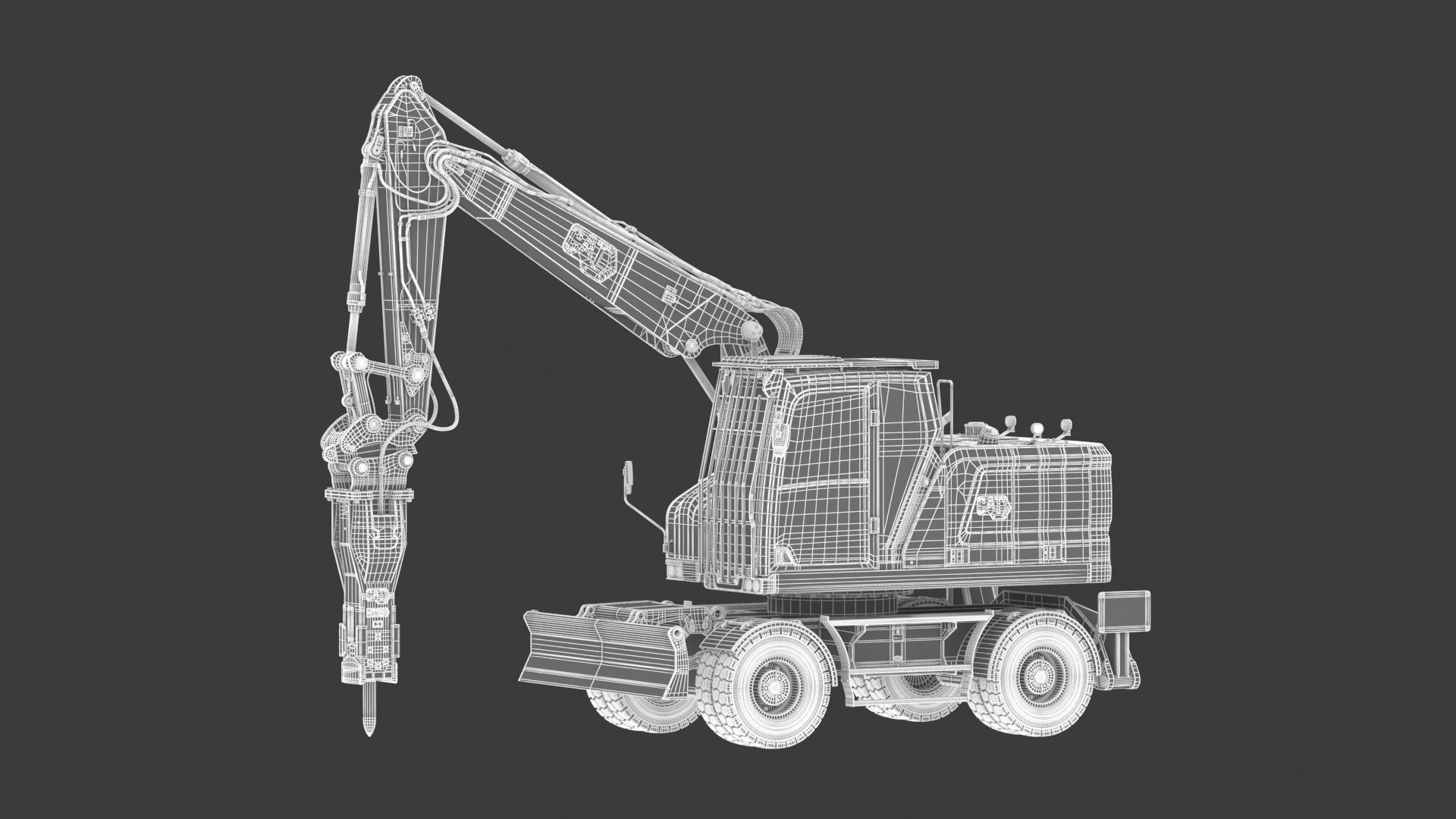 CAT M318 Wheel Excavator 3D model_21