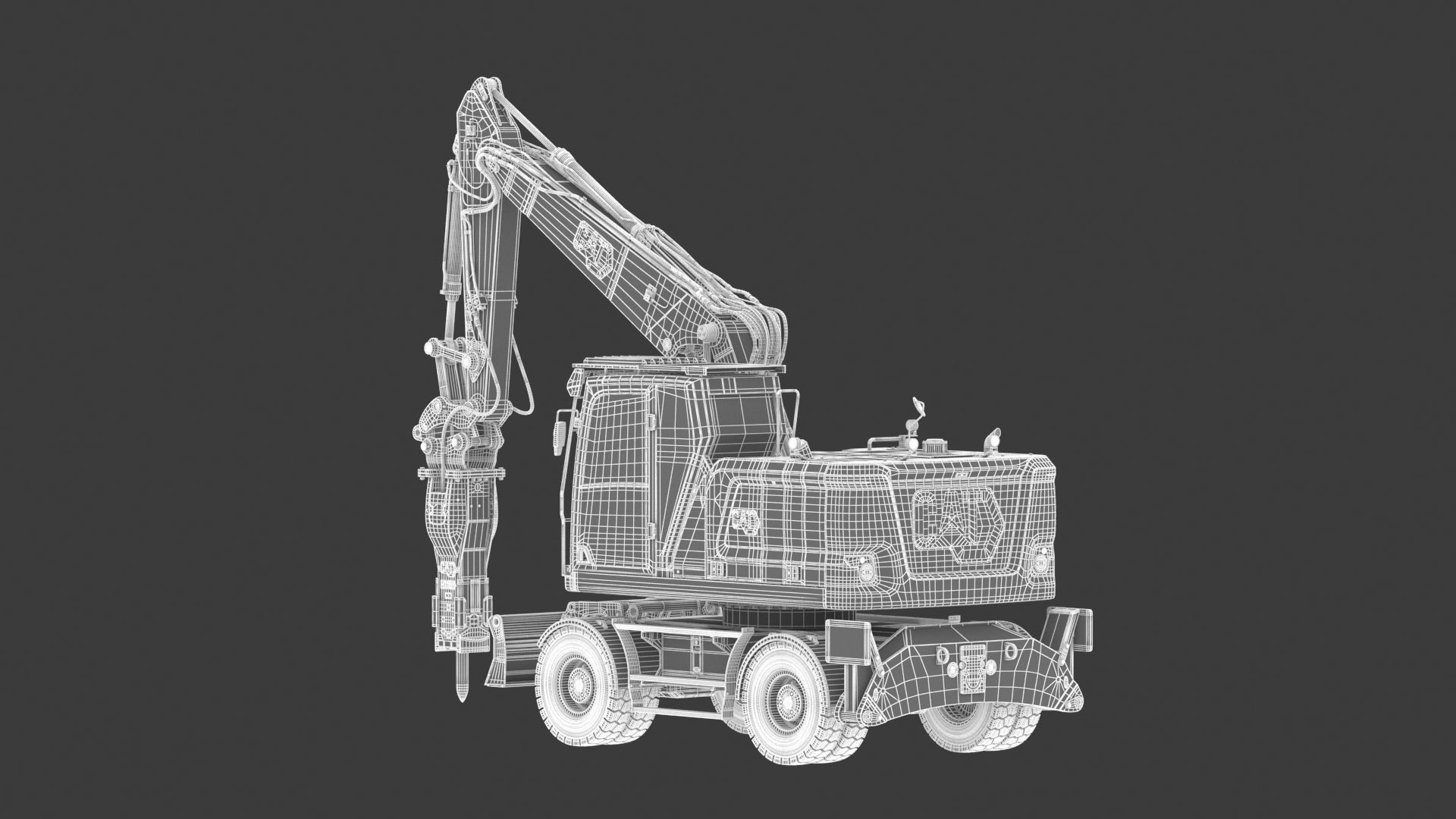 CAT M318 Wheel Excavator 3D model_27