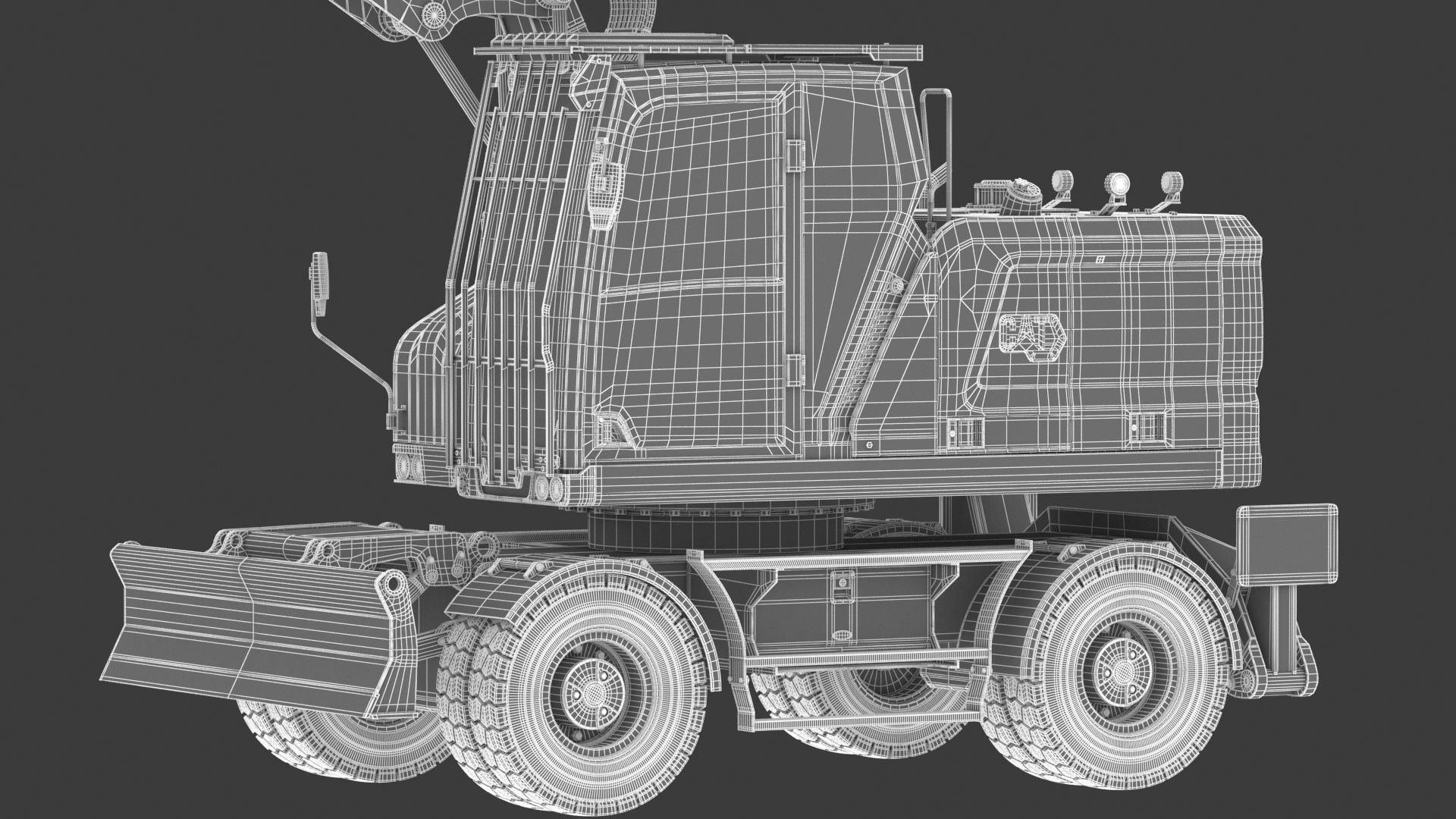 CAT M318 Wheel Excavator 3D model_31
