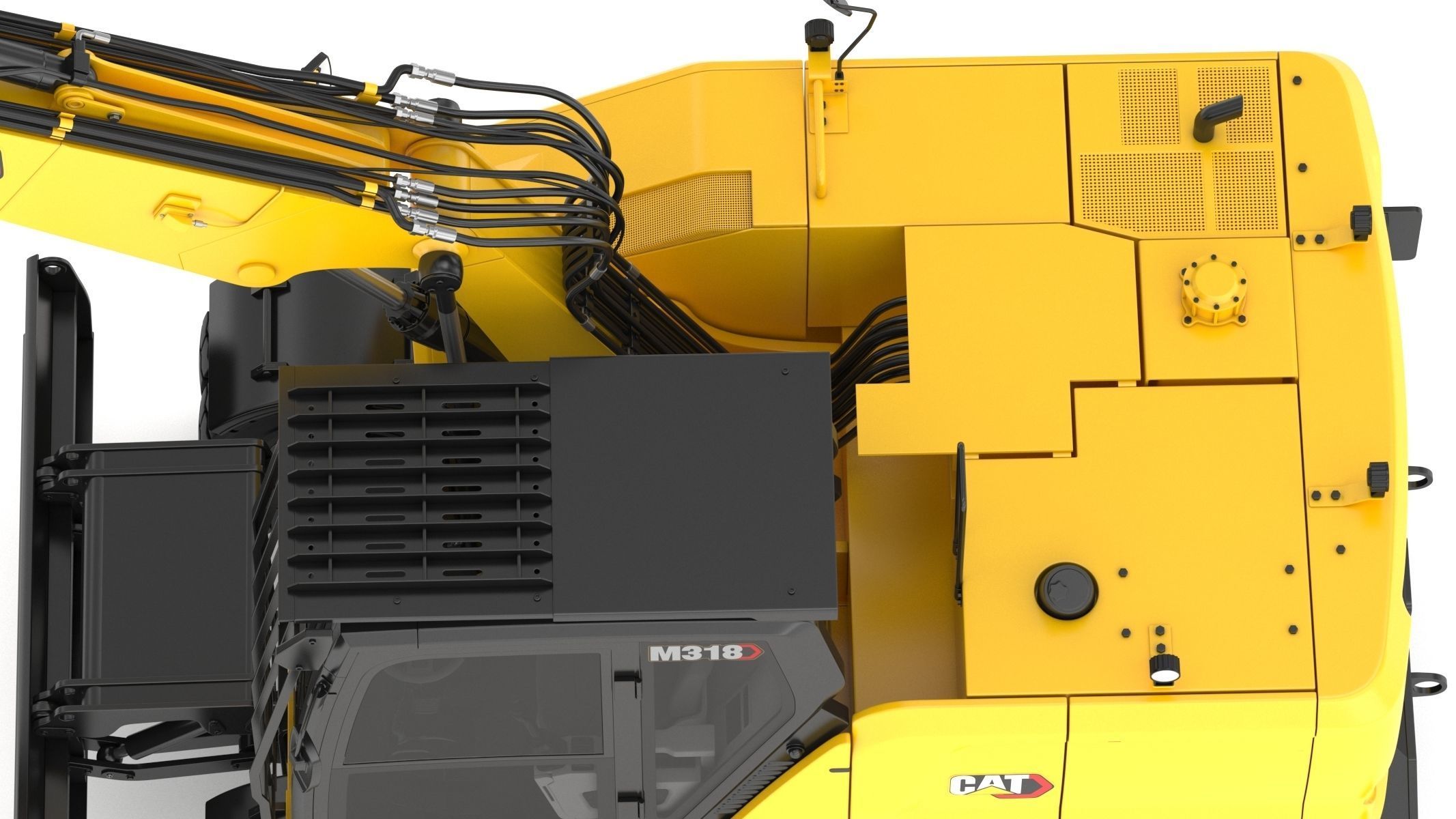 CAT M318 Wheel Excavator 3D model_19