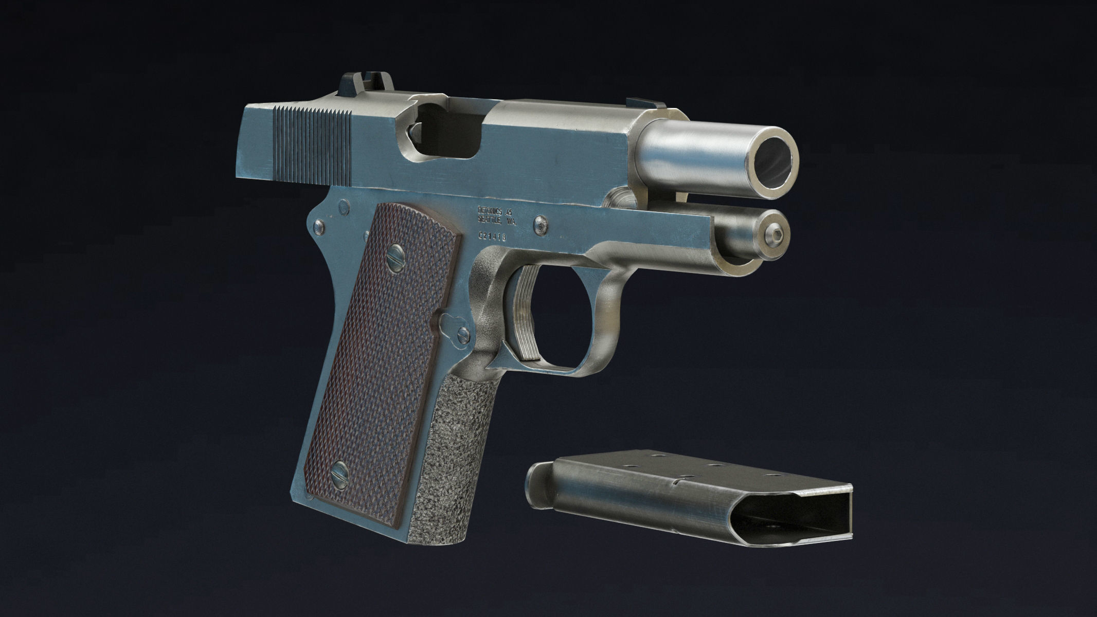 Detonics Combat Master Low Poly Low-poly 3D model_4