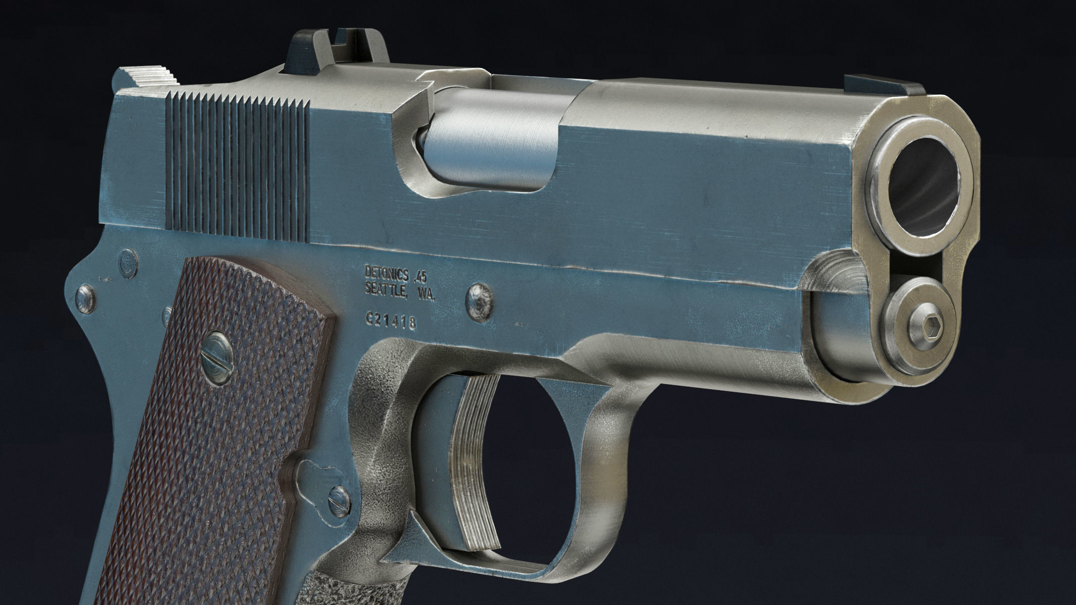 Detonics Combat Master Low Poly Low-poly 3D model_9