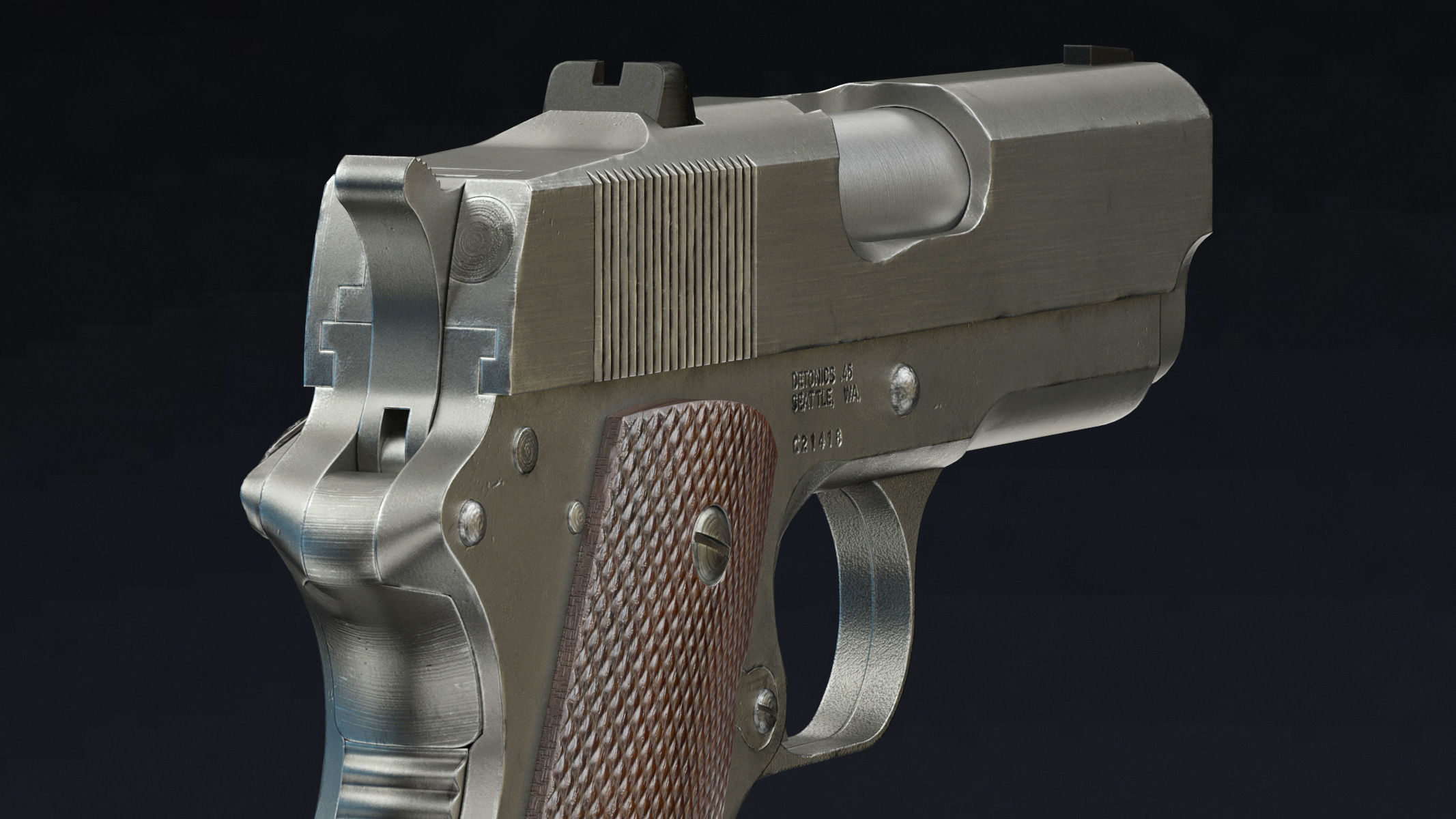 Detonics Combat Master Low Poly Low-poly 3D model_6