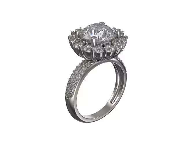 Custom golden ring with brilliants