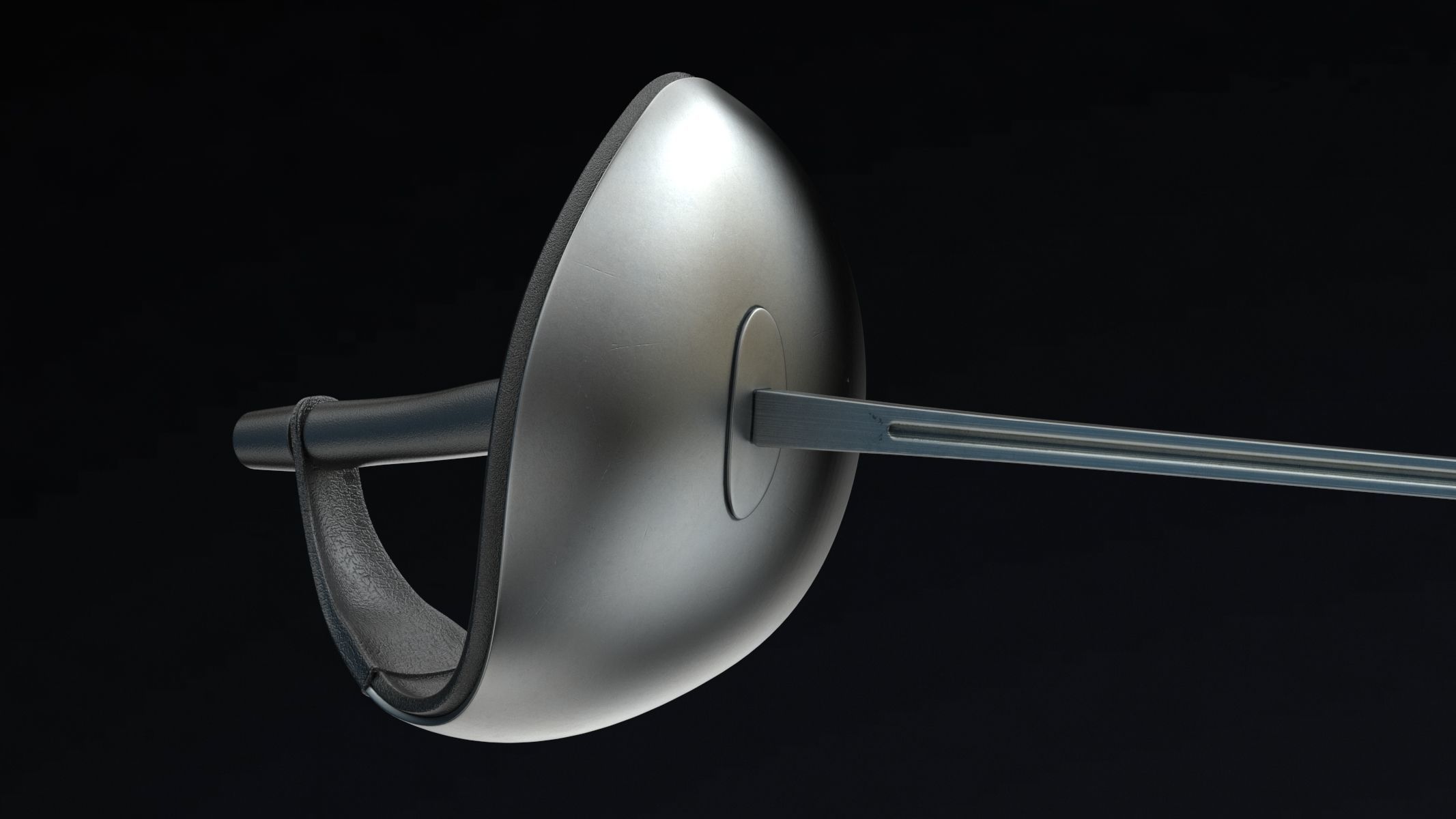 Sabre Sword Realistic Low-poly 3D model_4