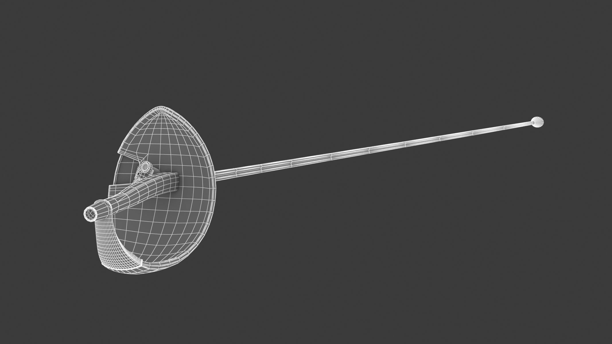 Sabre Sword Realistic Low-poly 3D model_6