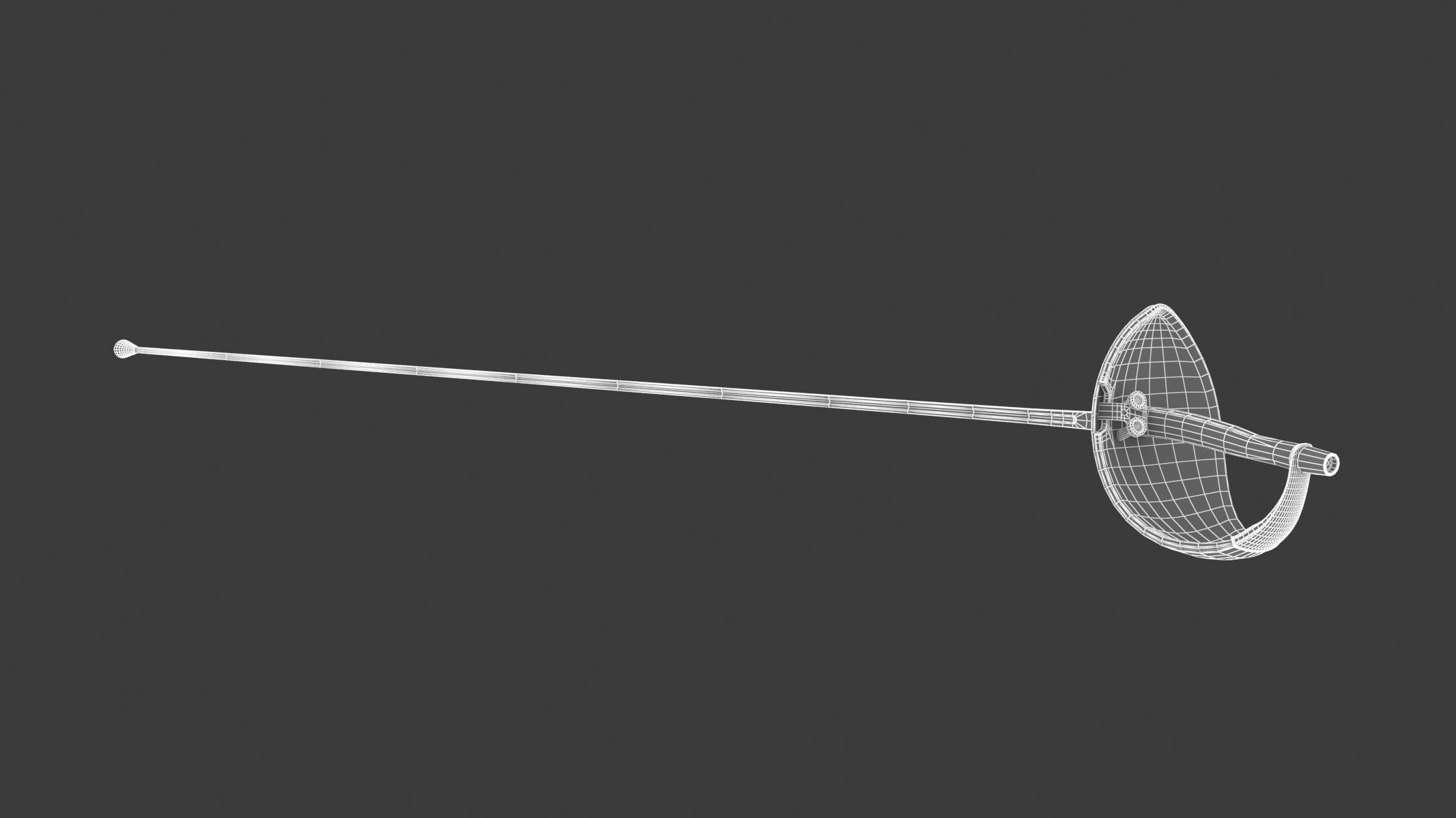 Sabre Sword Realistic Low-poly 3D model_7